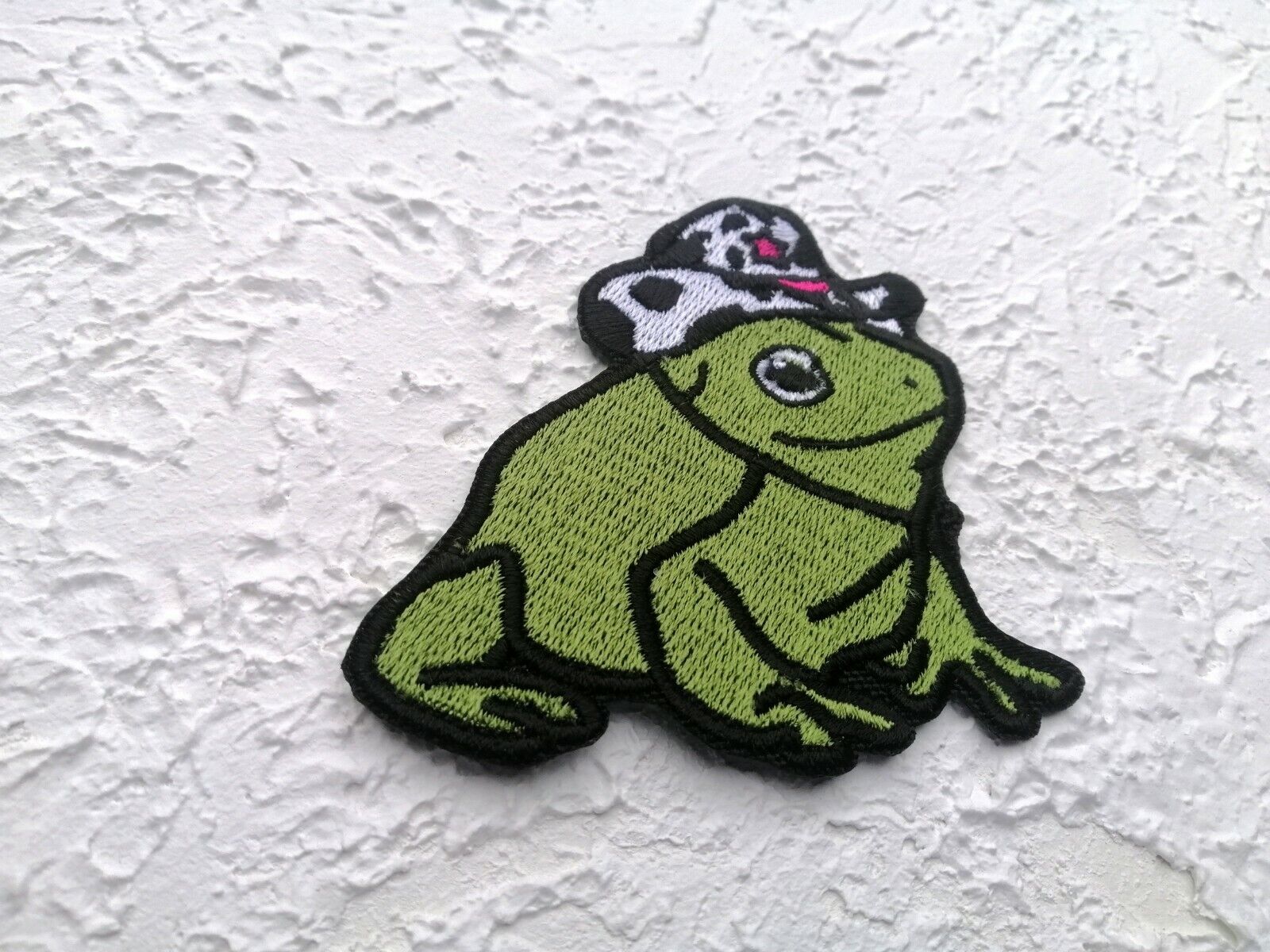 Embroidered Patch Iron on or hook and loop. Cowboy Hat Frog patch. Preppy patch