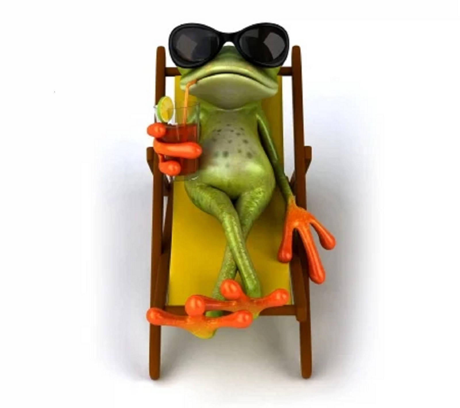 Download Kawaii Frog On A Vacation Wallpaper