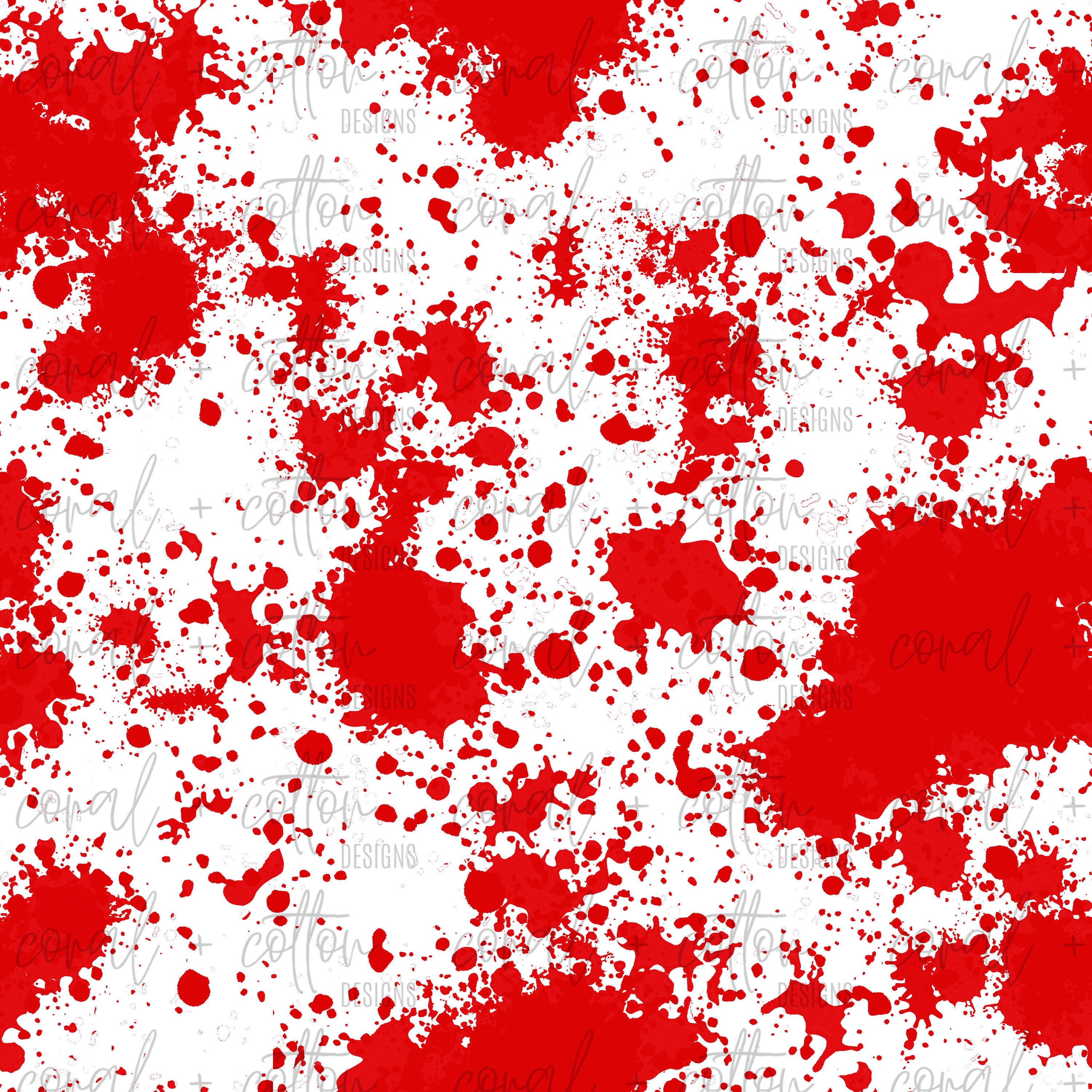 Blood Splatter Seamless Pattern Digital File Watercolor