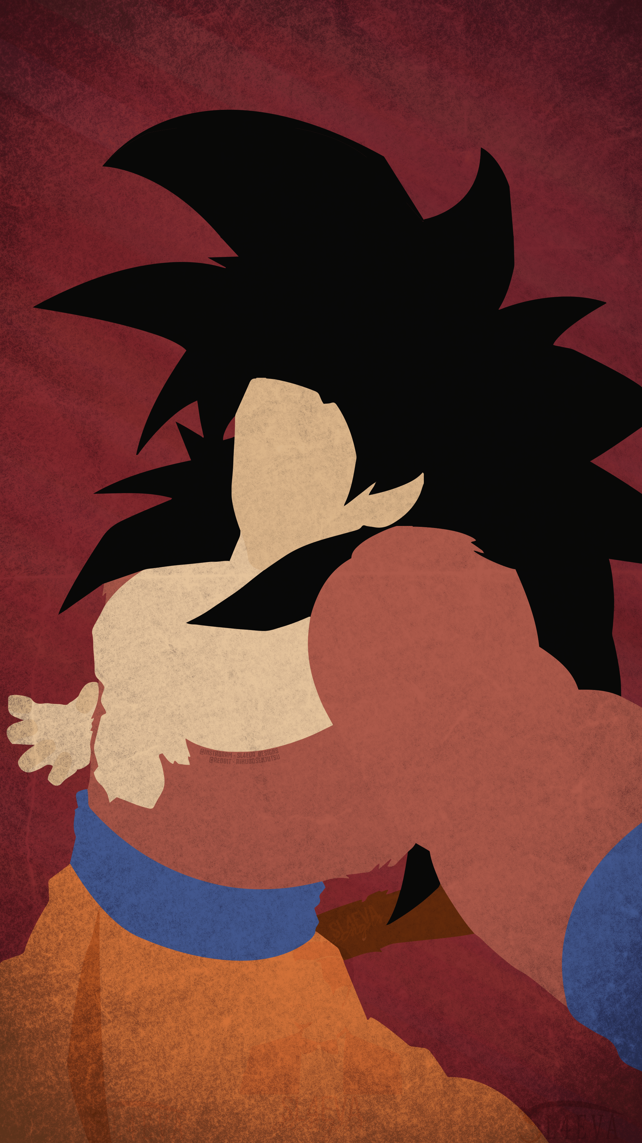 OC SS4 Goku Minimal Mobile Wallpaper