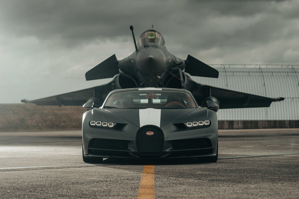 In Pics: Bugatti Chiron Sport Meets Dassault Rafale Marine, See Wallpaper Worthy Image Of This Mighty Crossover