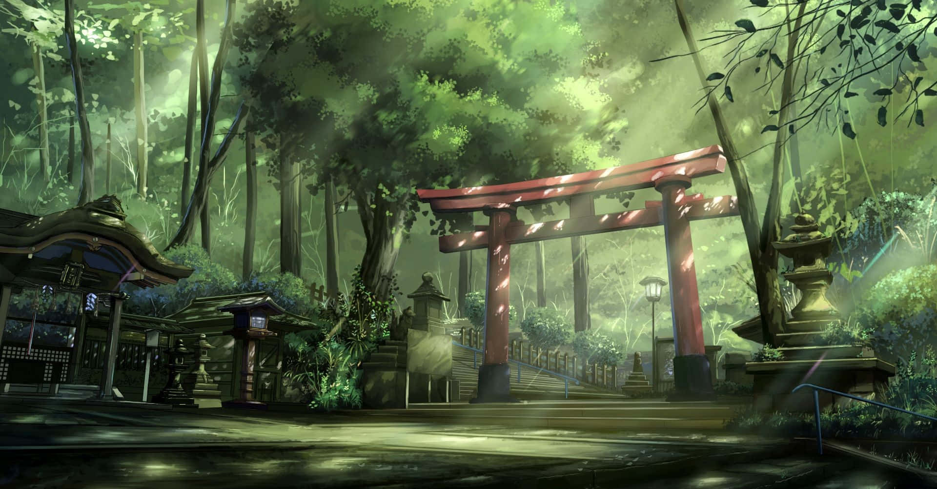 Download Enter the mystical Anime Forest Wallpaper