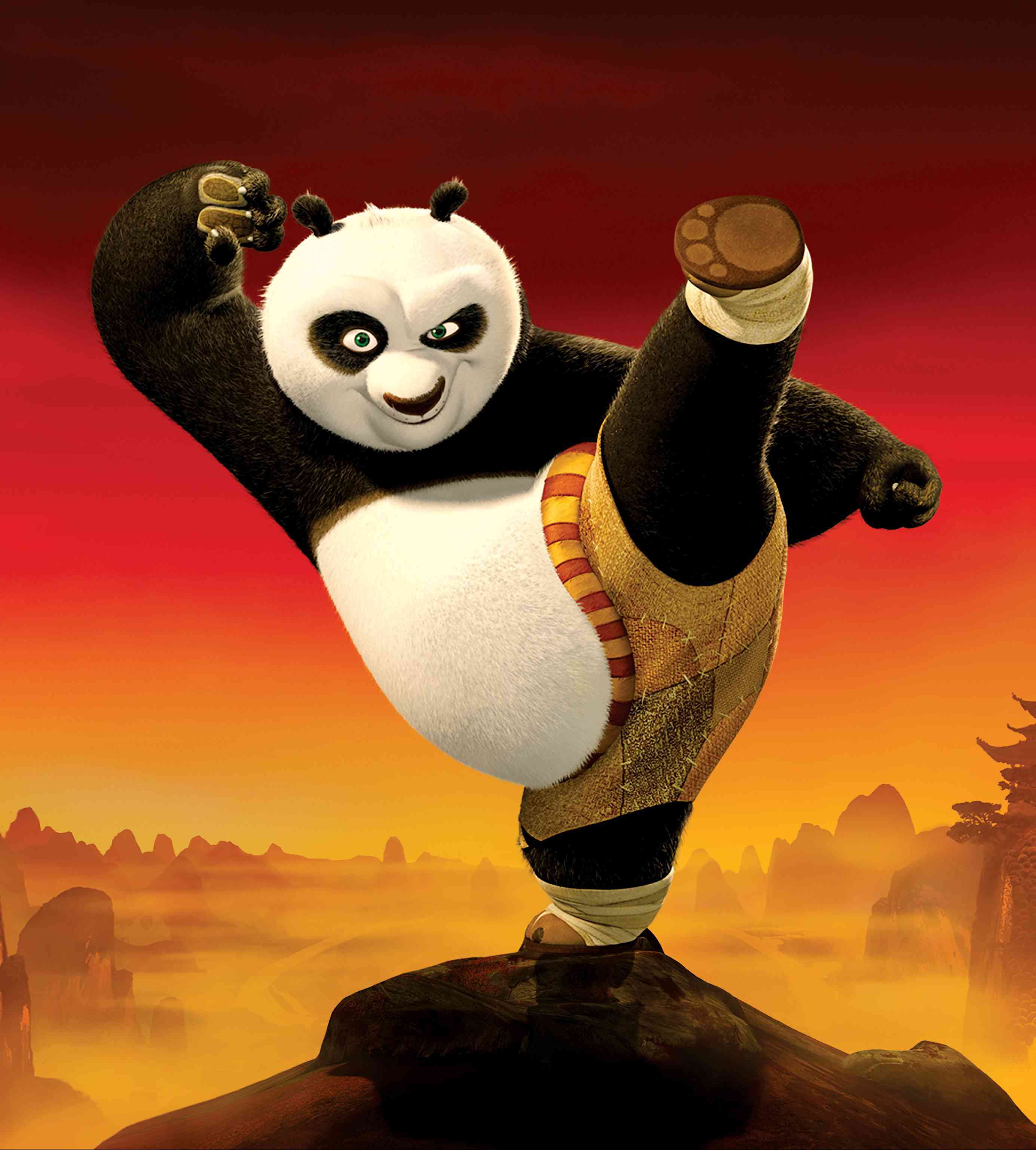 wallpaper: Cartoon, Panda Kung Fu
