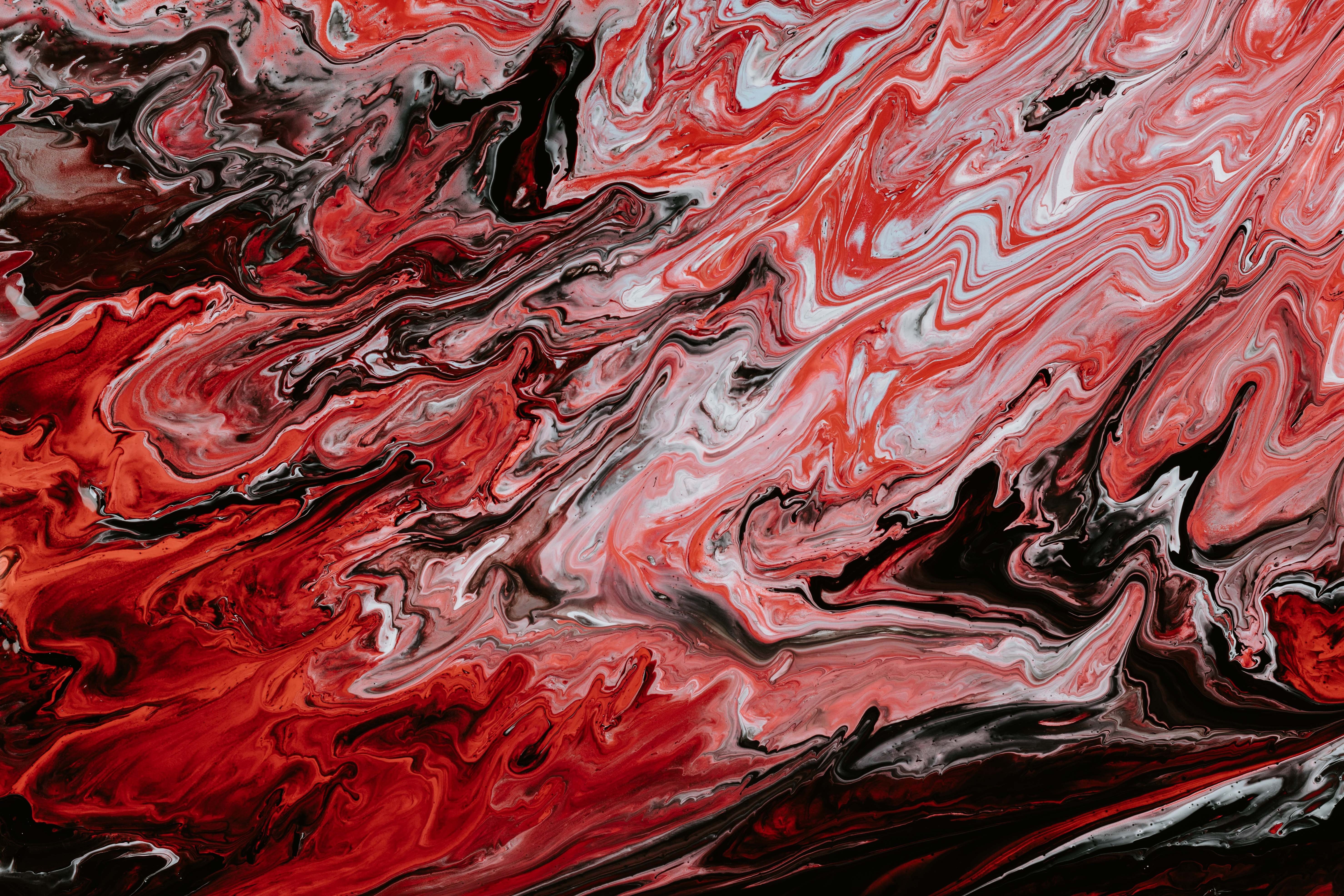 4K, artwork, shapes, oil painting, red, water Gallery HD Wallpaper