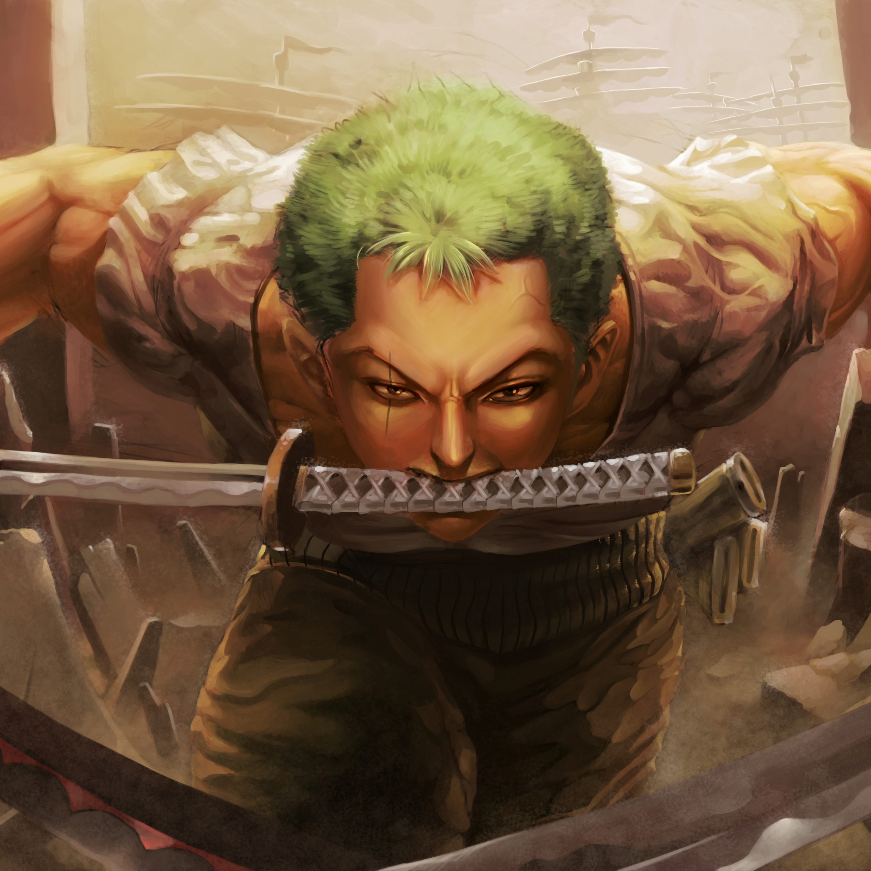 wallpaper 2932x2932 roronoa zoro