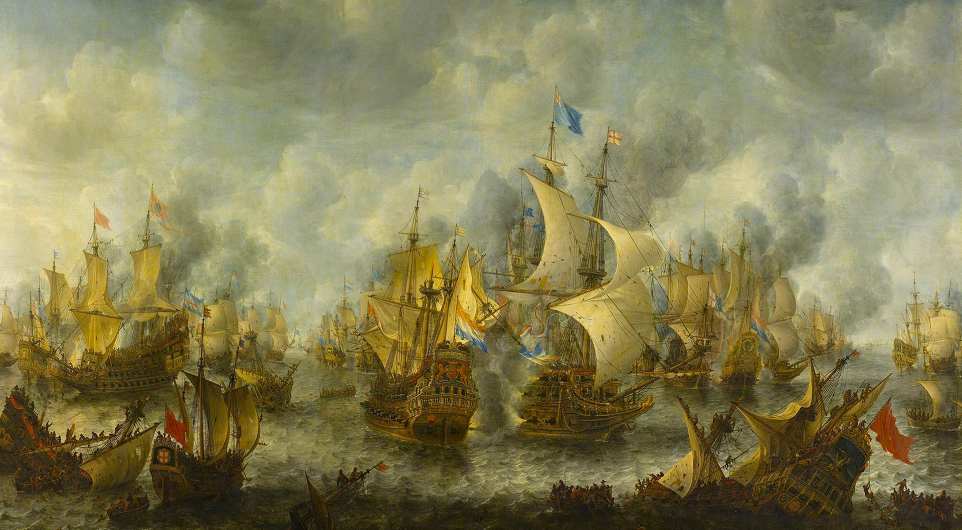 Wallpaper, sea, battle, military, artwork, history, sailing ship 1919x1058