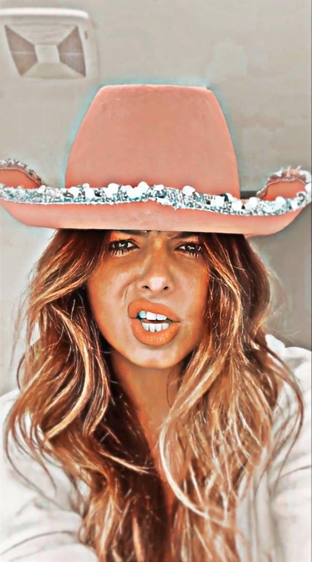Download TikTok Personality Addison Rae PFP In Cowgirl Hat Wallpapers