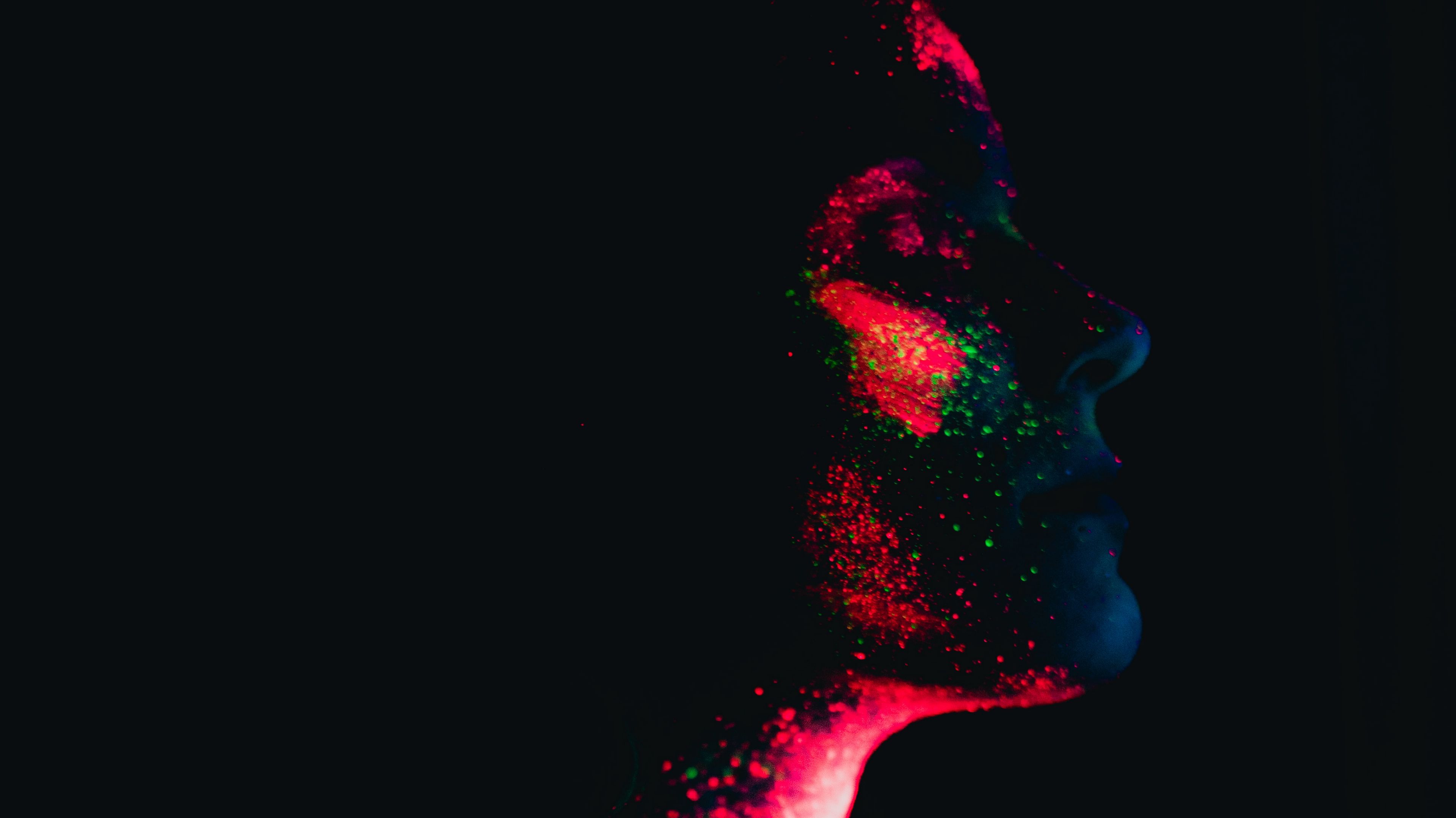 Download wallpaper 3840x2160 girl, paint, dark, portrait 4k uhd 16:9 HD background