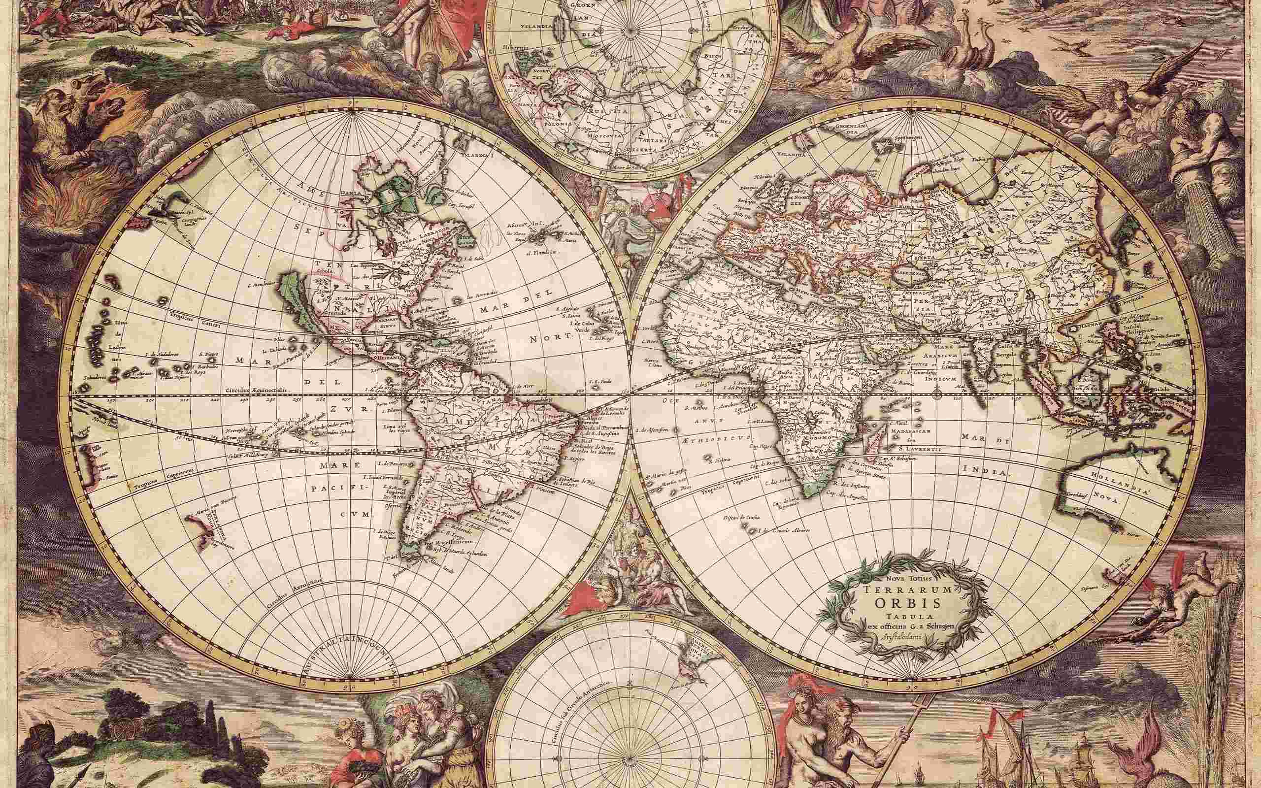Old World Map Desktop Wallpaper