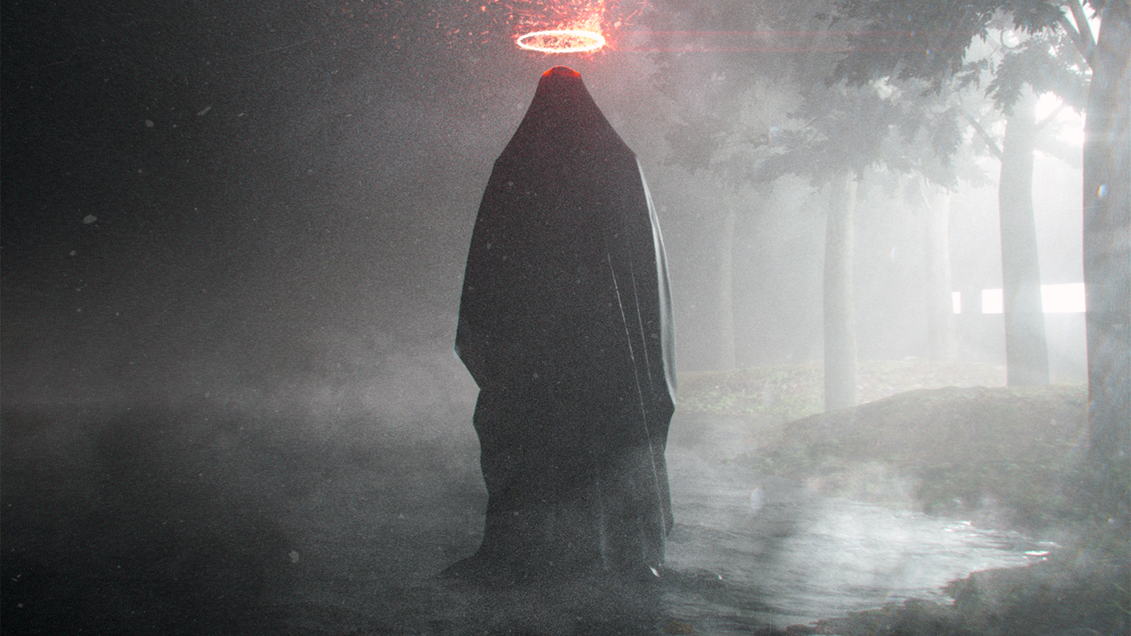 Ghost Rain Dark Scary Art Cold Wallpaper