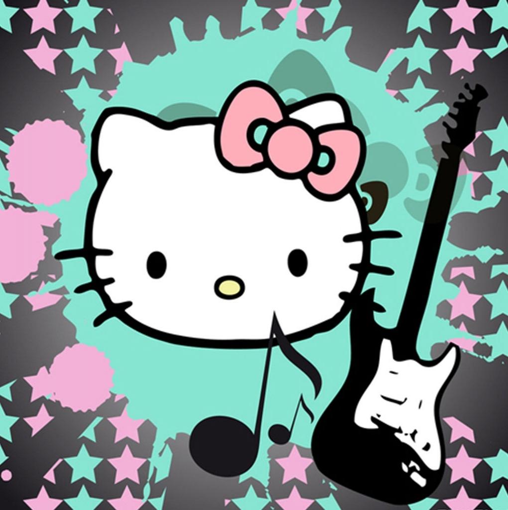iPad Wallpaper Hello Kitty Guitar For Phones. 照片图像