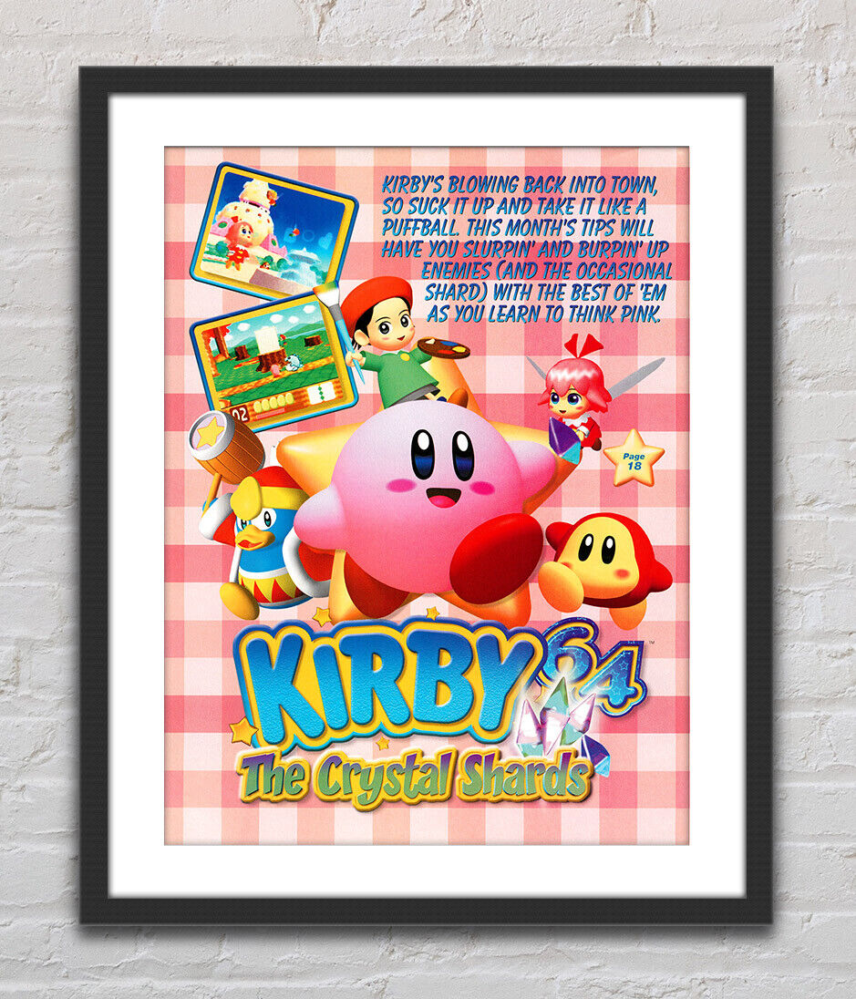 Kirby 64 The Crystal Shards Nintendo 64 Glossy Promo Ad Poster Unframed G1765
