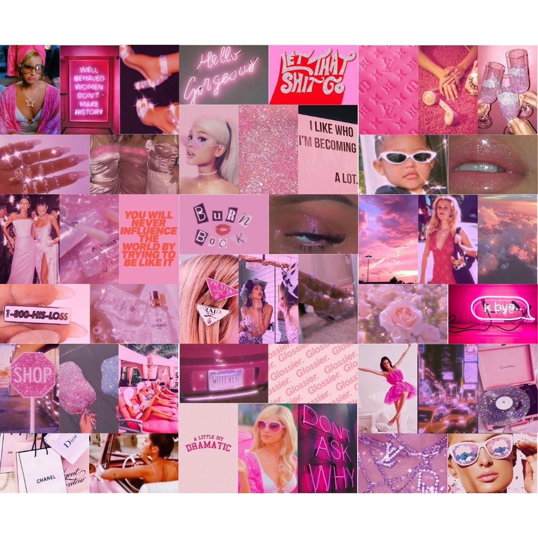 Pink Luxury Vision Board Collage Kit 64 IMAGES DIGITAL