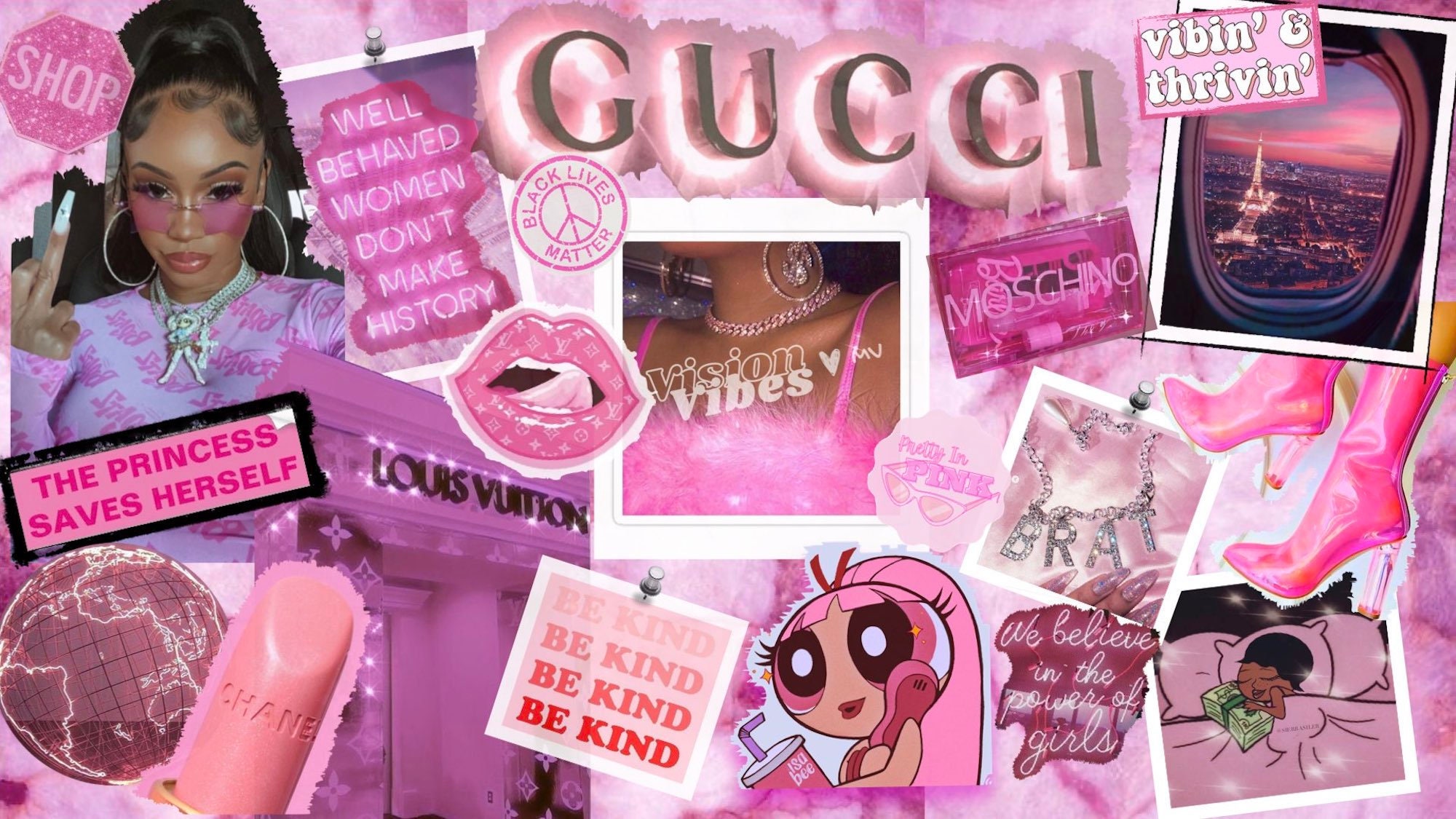 Vision Vibes Poster Pretty In PINK Vision Board Aesthetic