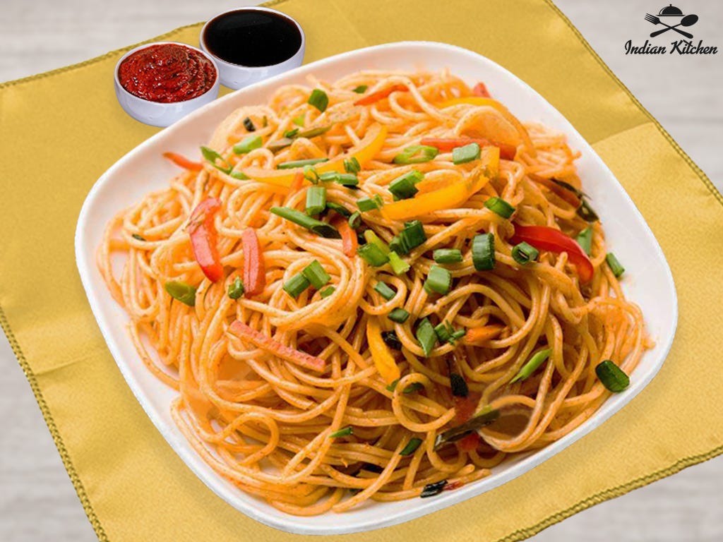 Street Style Veg Hakka Noodles. Veg hakka Noodles are a very popular.