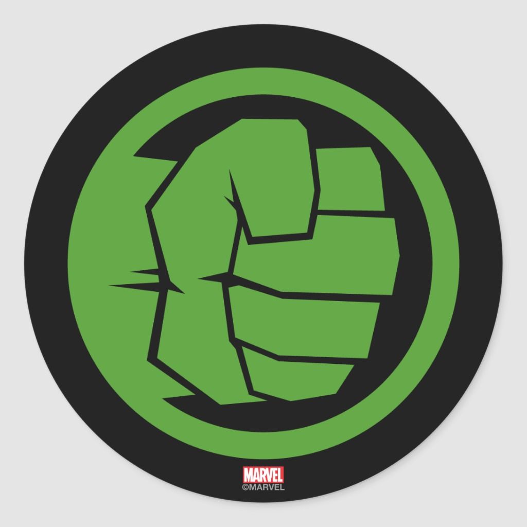 Incredible Hulk Logo Classic Round Sticker. Zazzle. Incredible hulk, Hulk, Avengers logo