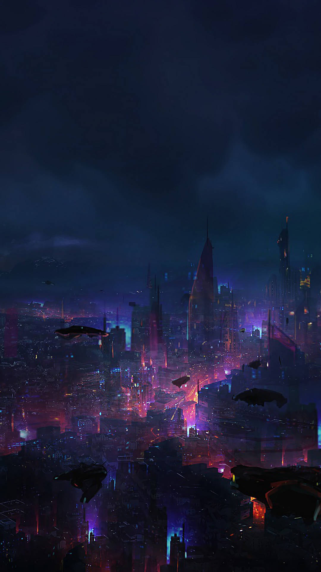 Download Dark Futuristic Cityscape