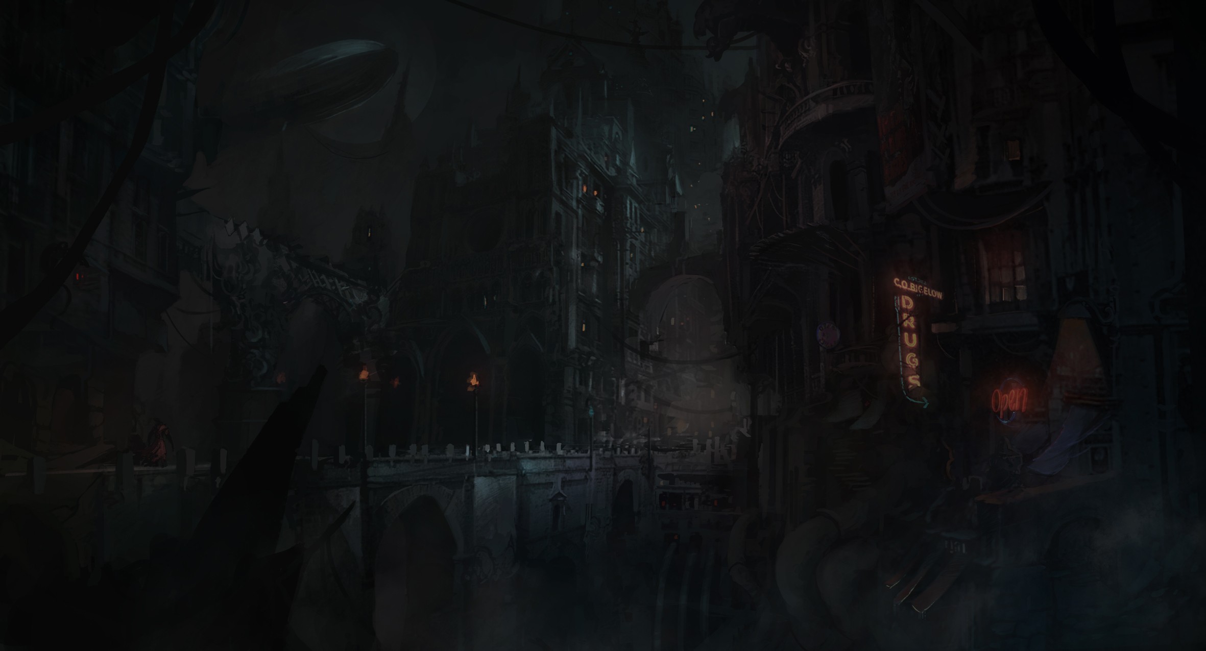 Wallpaper, video games, night, concept art, Castlevania Lords of Shadow, midnight, darkness, screenshot, computer wallpaper 2362x1275
