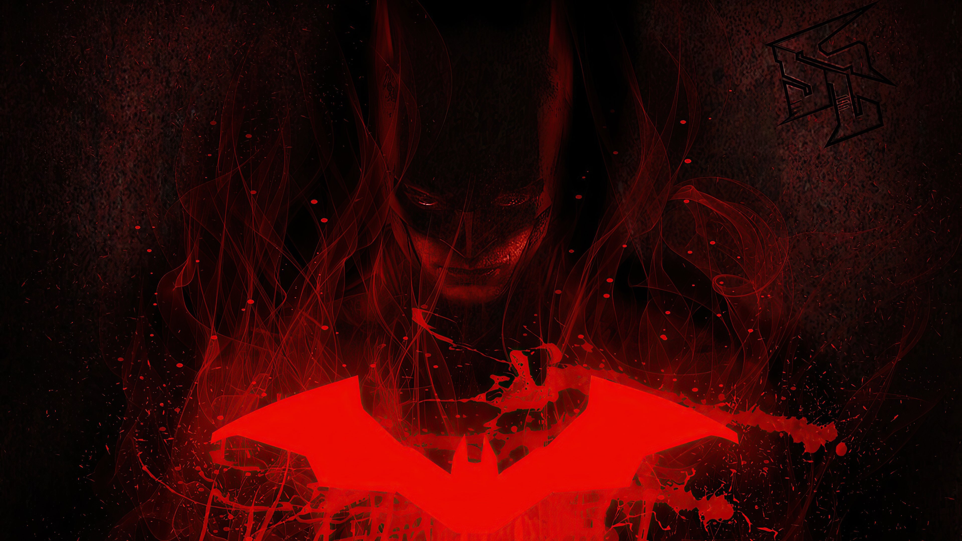 Download Black Red 4k Batman Wallpaper