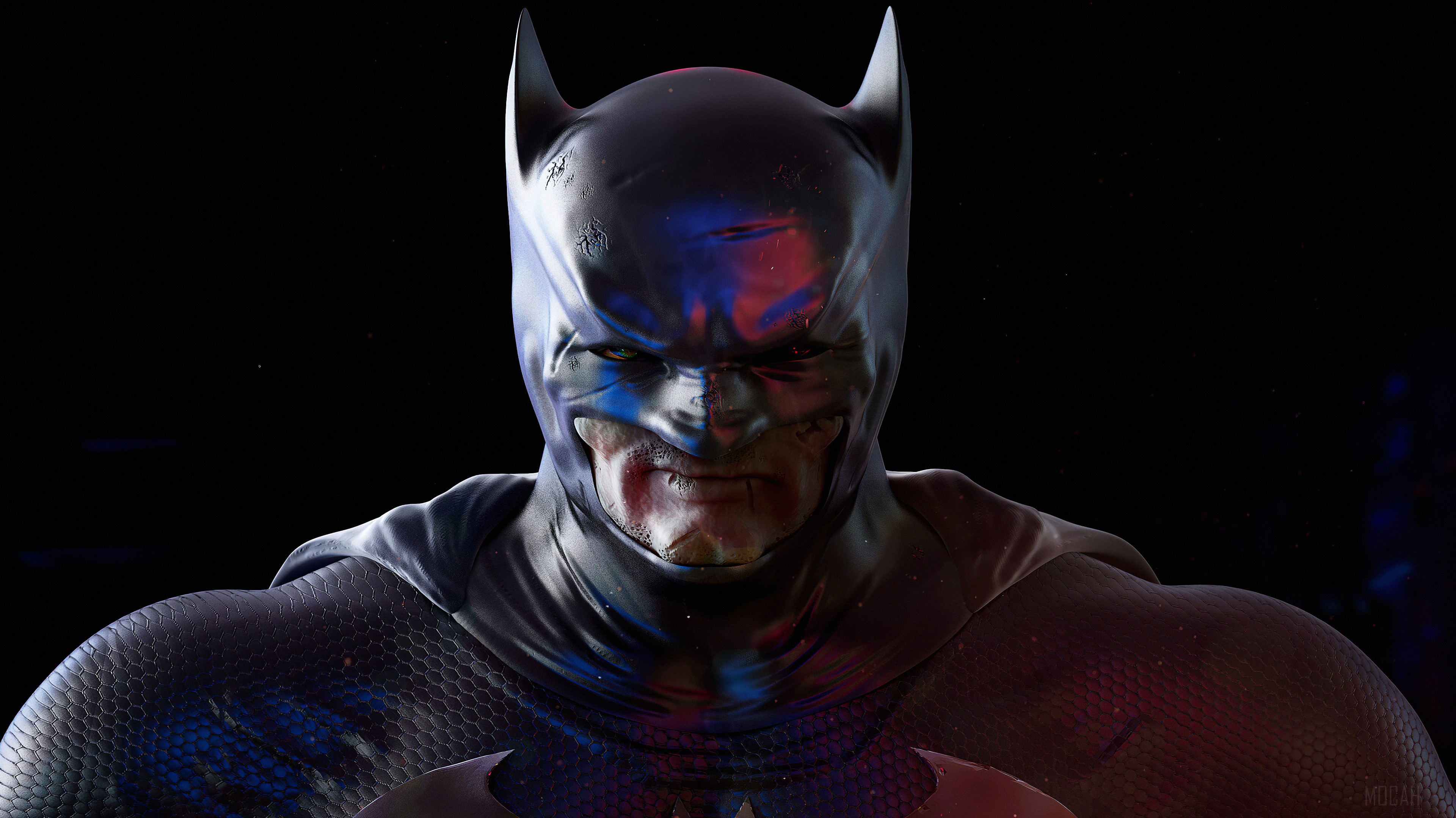 Batman Art Blue red 4k Gallery HD Wallpaper