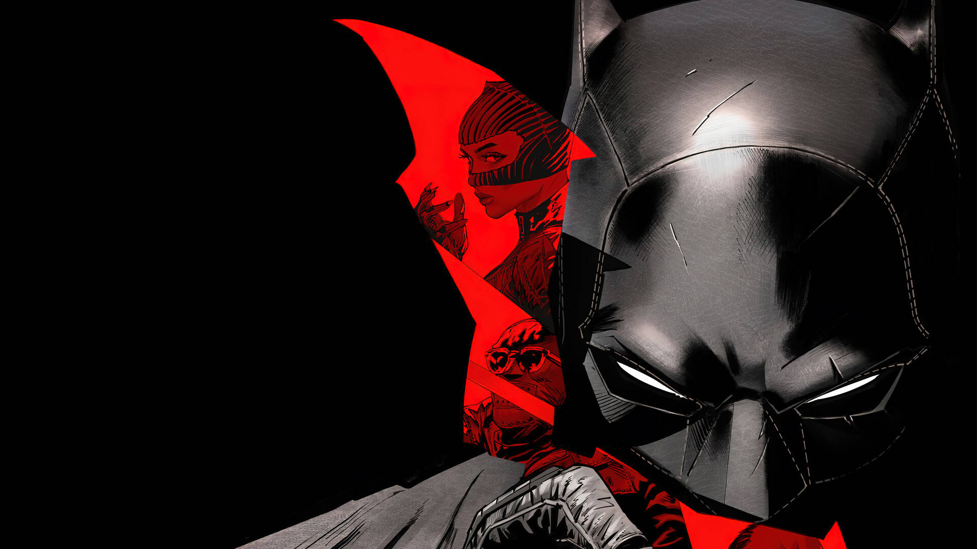 Download The Batman Red And Black Wallpaper
