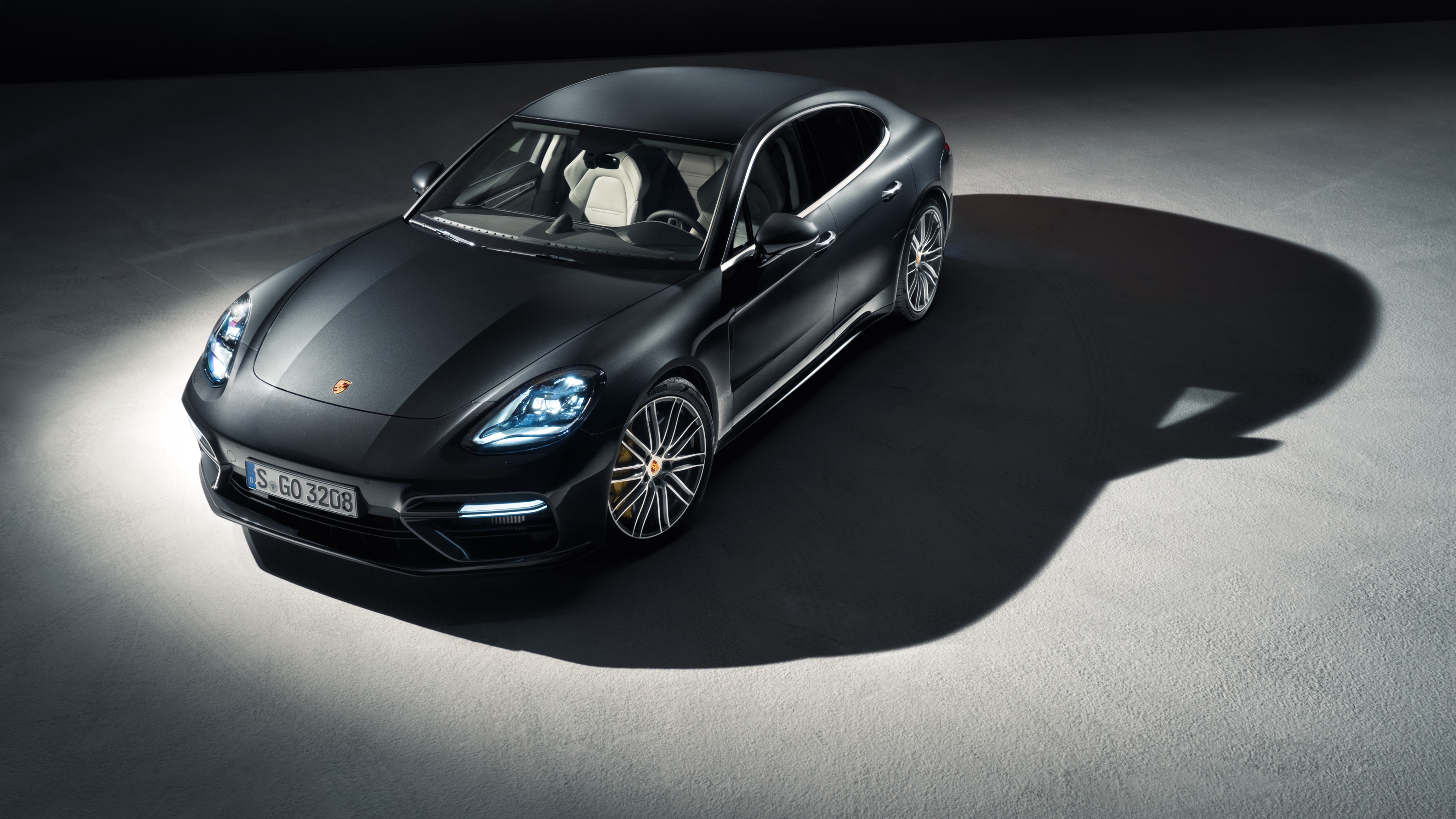 Wallpaper Porsche Panamera Turbo, sedan, black, Cars & Bikes
