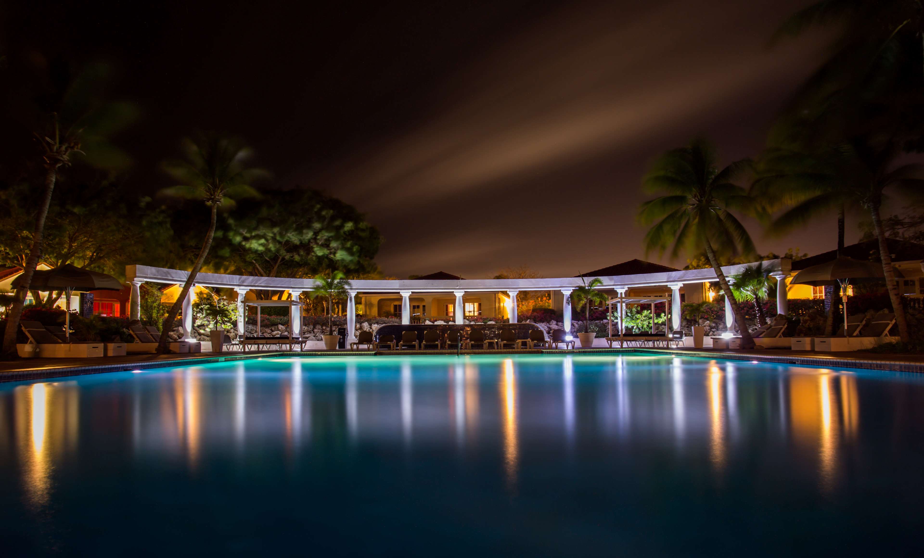 dark, hotel, luxury, night, pool, spa, swimming, wellness 4k wallpaper