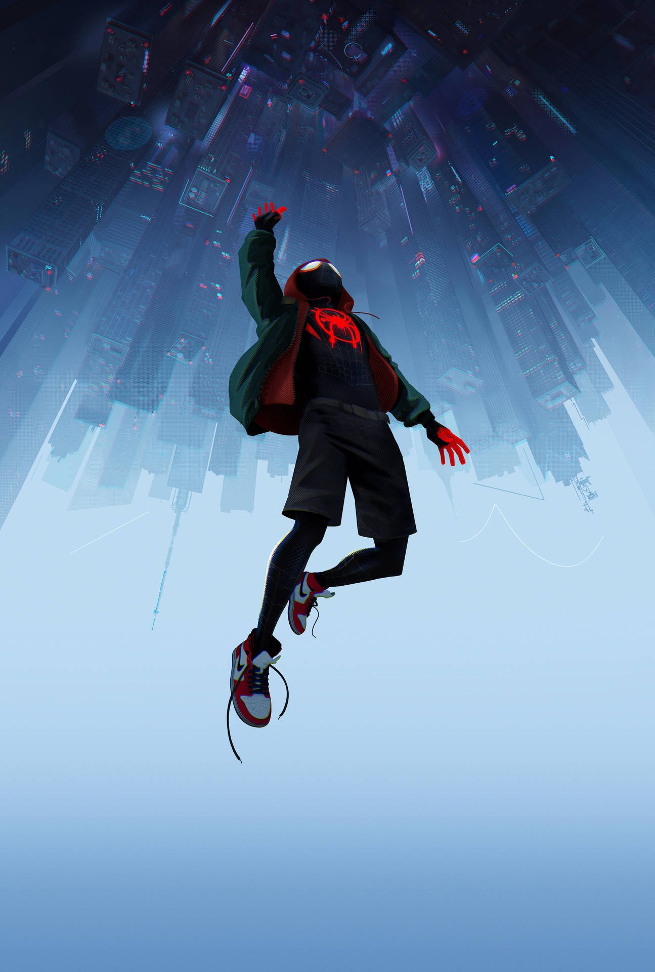 Free download Download Miles Morales Falling Upside Down Wallpaper [1295x1920] for your Desktop, Mobile & Tablet. Explore Miles Morales Spiderman Wallpaper. Spiderman Wallpaper, Spiderman Wallpaper, Wallpaper Spiderman