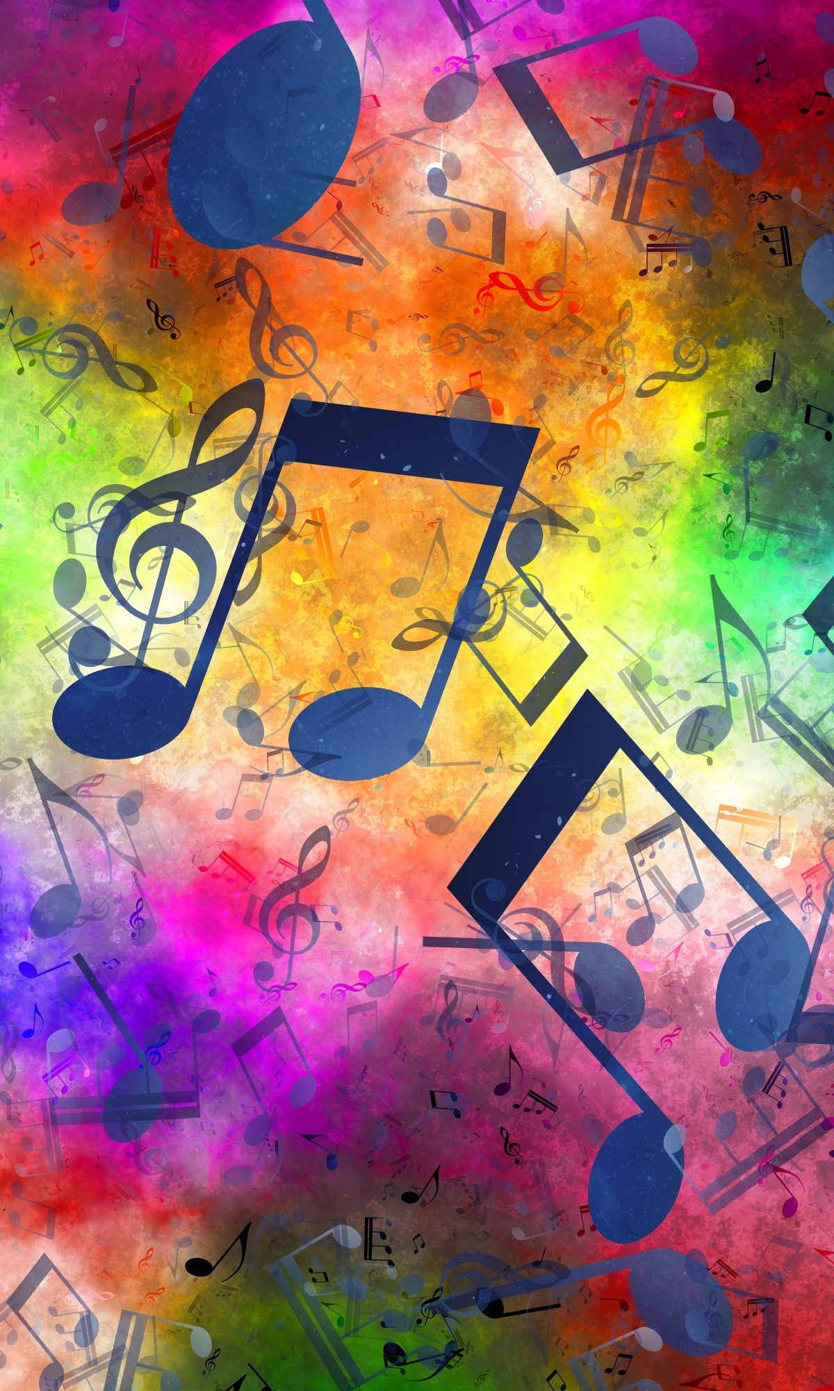 Download Colourful Musical Note 8K Phone Wallpaper