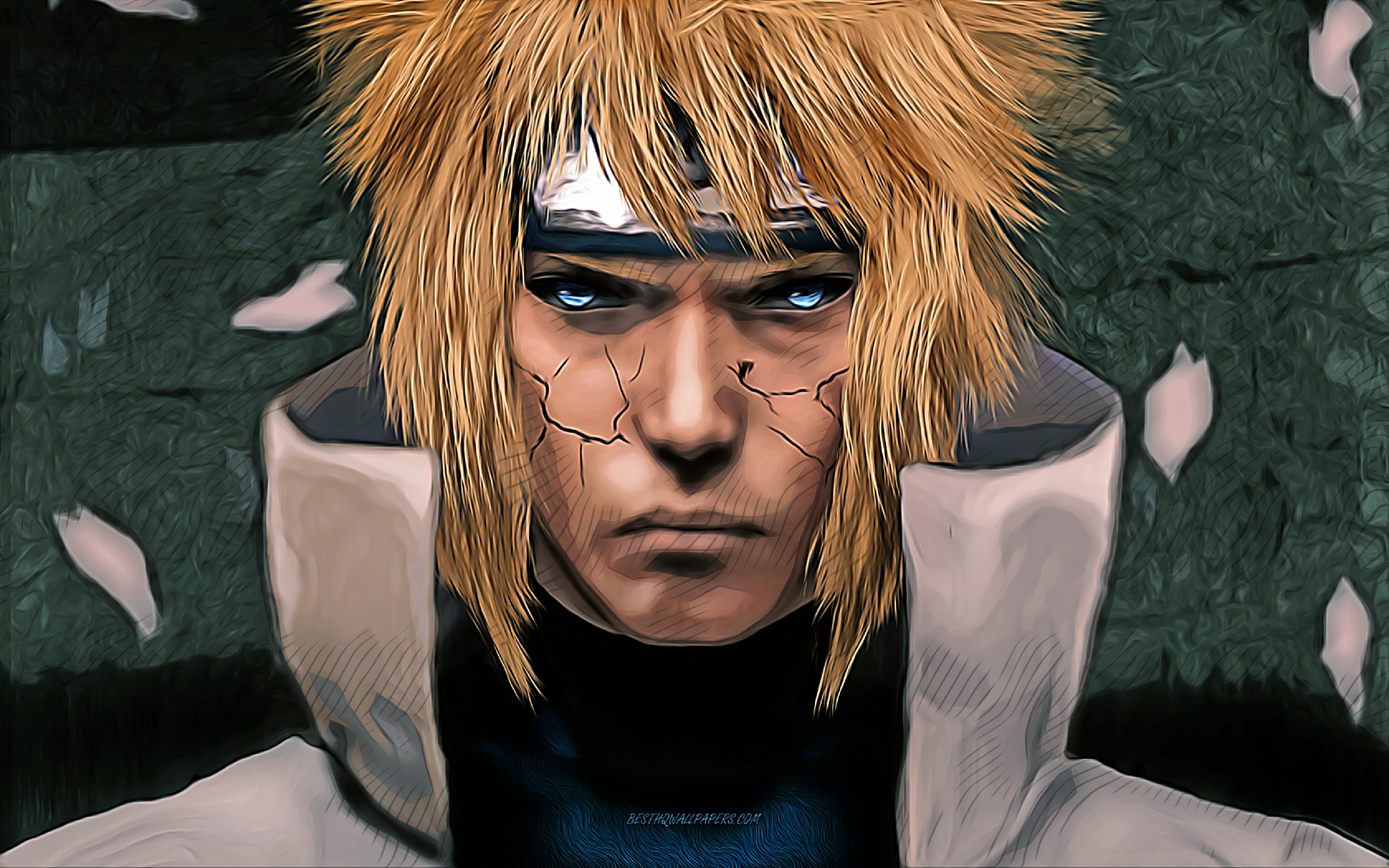 Download wallpaper Minato Namikaze, 4k, vector art, Naruto characters, manga, protagonist, Naruto, blue eyes, Namikaze Minato, samurai, Minato Namikaze Naruto for desktop with resolution 3840x2400. High Quality HD picture wallpaper