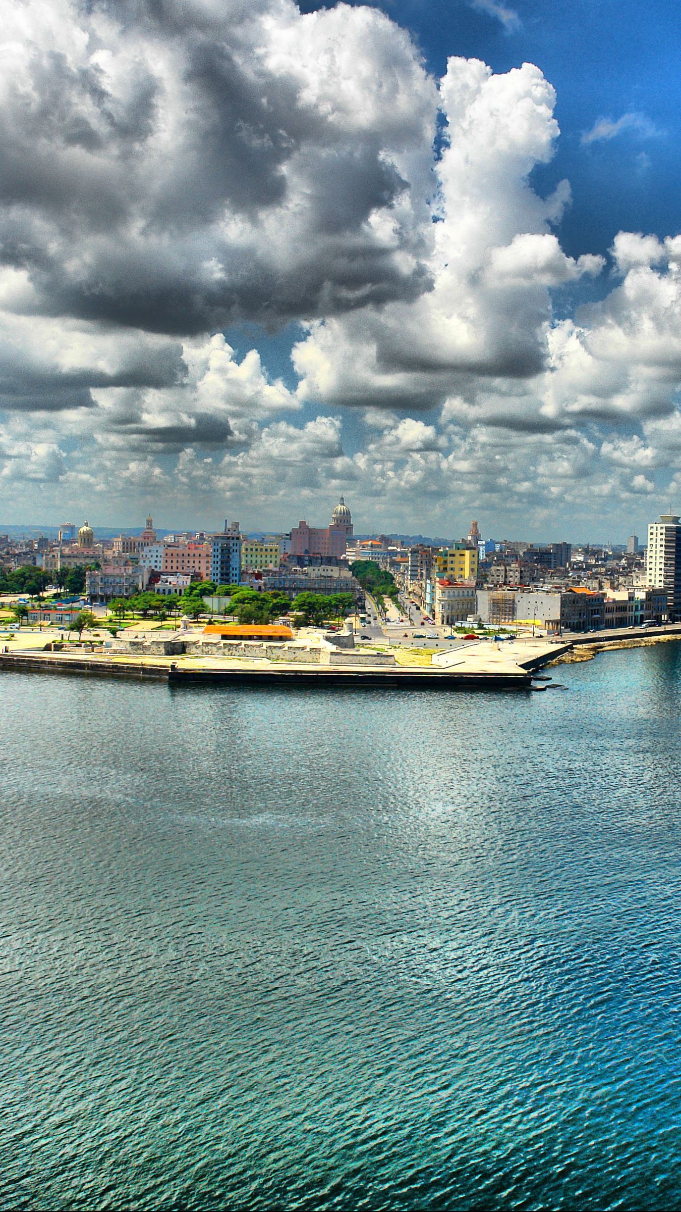 Download wallpaper 1350x2400 cuba, havana, promenade, hdr iphone 8+/7+/6s+/for parallax HD background
