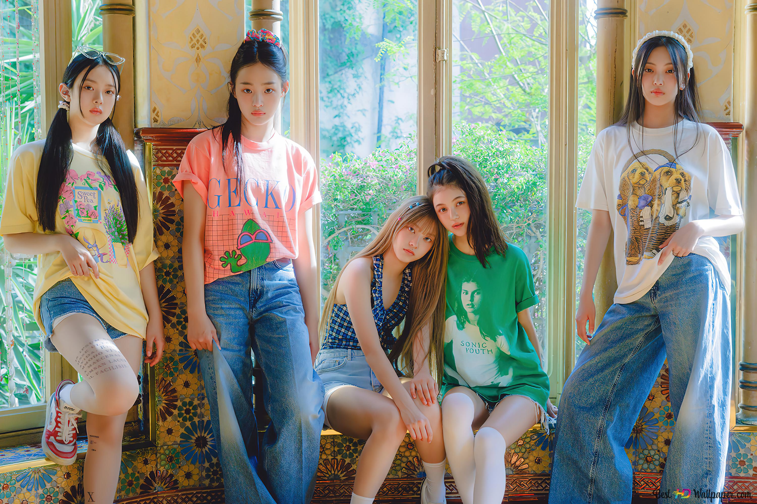 Gorgeous Members of 'NewJeans' (Kpop Girls Group) 4K wallpaper download