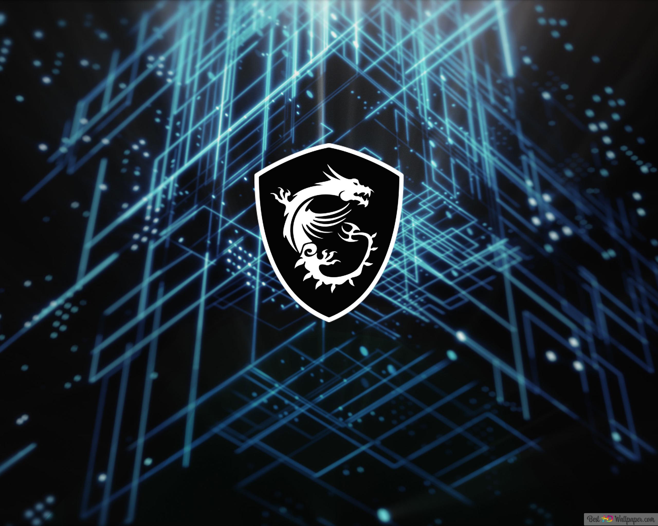 MSI Lines and Black Logo 4K wallpaper download