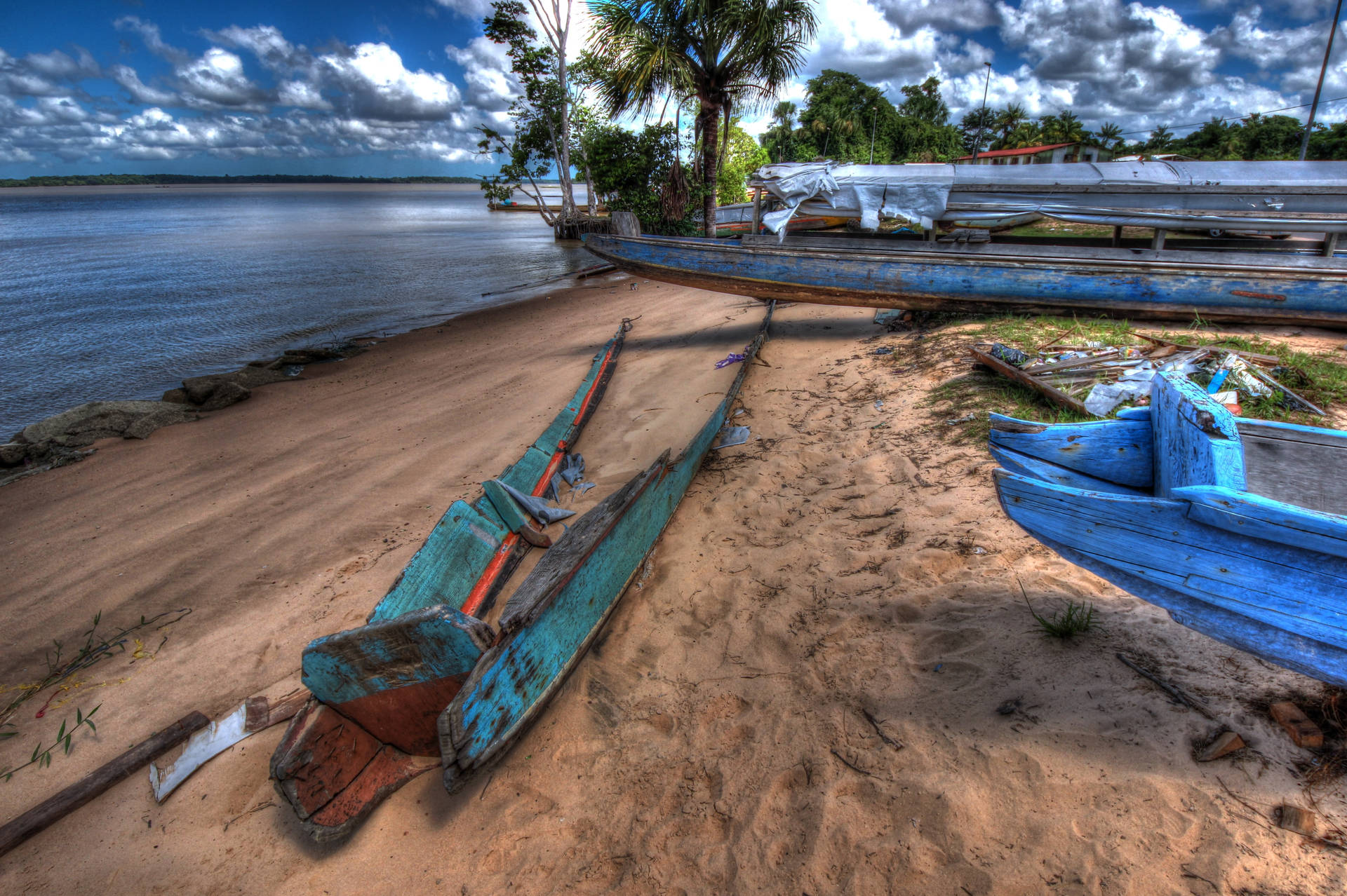 Download French Guiana Boat On Land Wallpaper