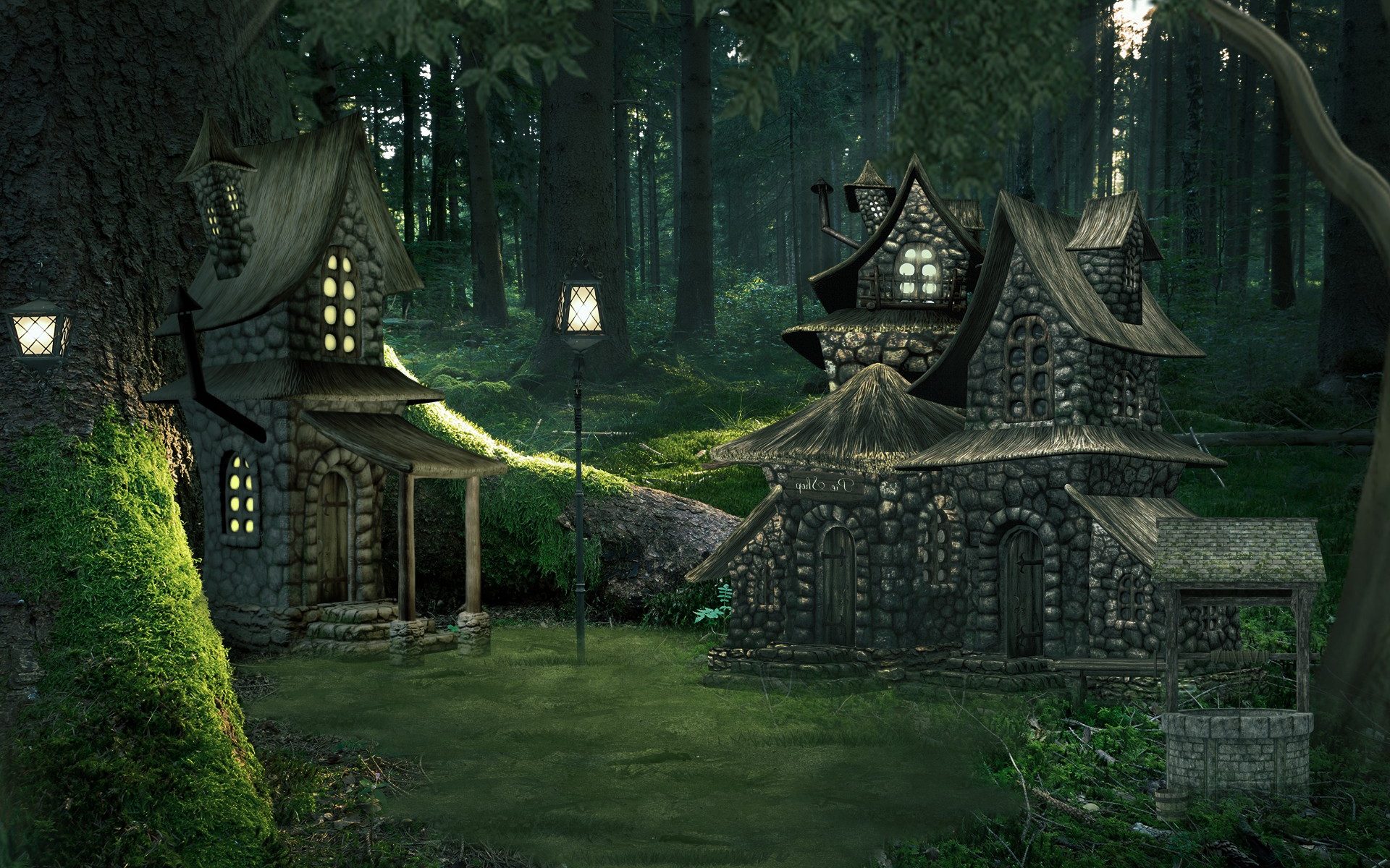 Forest Cottage Artistic Fantasy