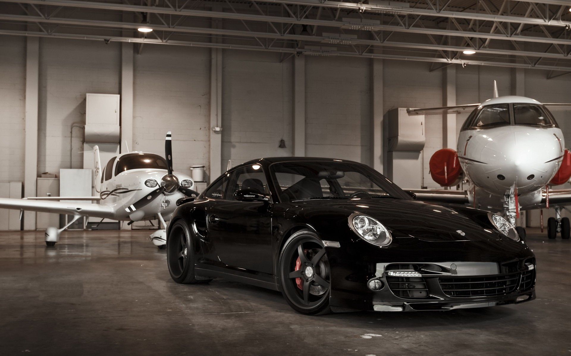 Private Jet and Car Wallpaper