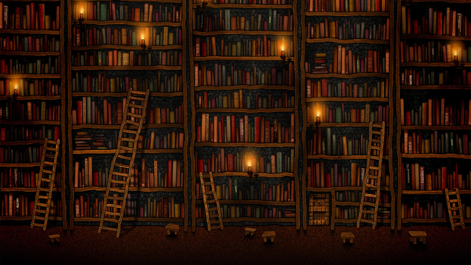 bookshelves HD wallpaper, background