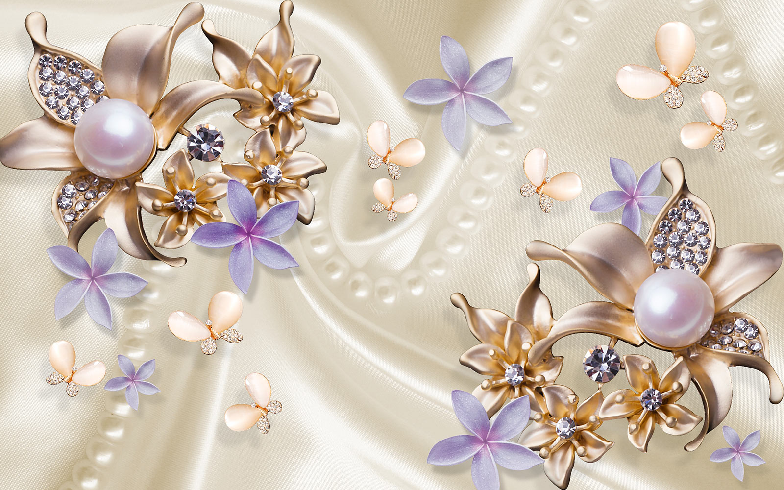 Wall Mural Photo Wallpaper 3D White, purple and light Nr. u20608