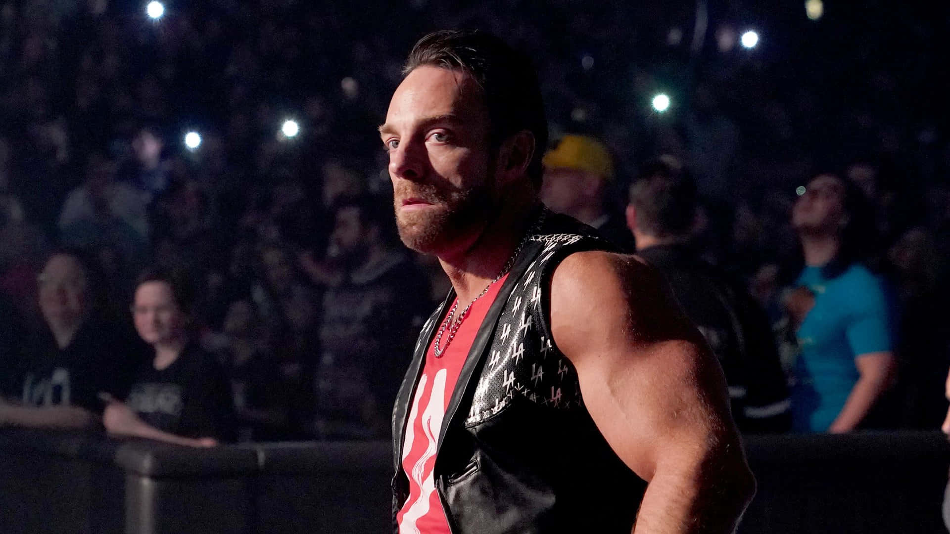 Download Tense Moment as La Knight is Spooked by Bray Wyatt and Uncle Howdy Wallpaper