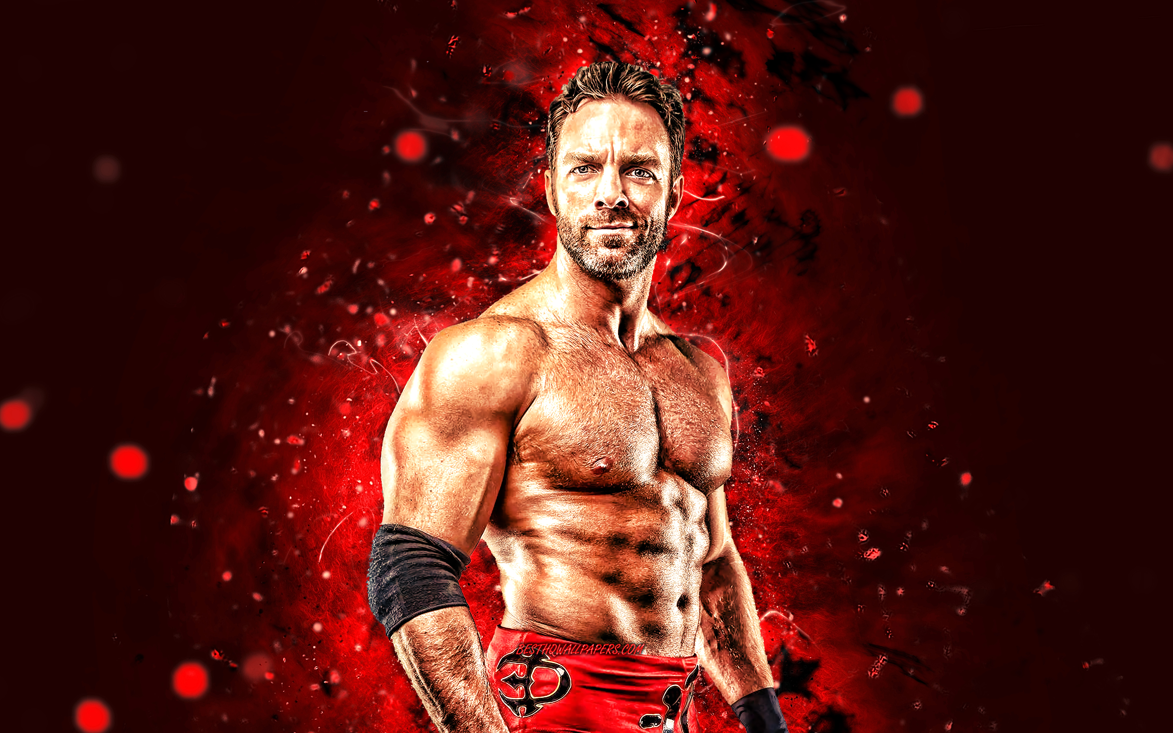 Download wallpaper LA Knight, 4k, american wrestler, WWE, red neon lights, Eli Drake, wrestling, Shaun Ricker, wrestlers, LA Knight 4K for desktop with resolution 3840x2400. High Quality HD picture wallpaper