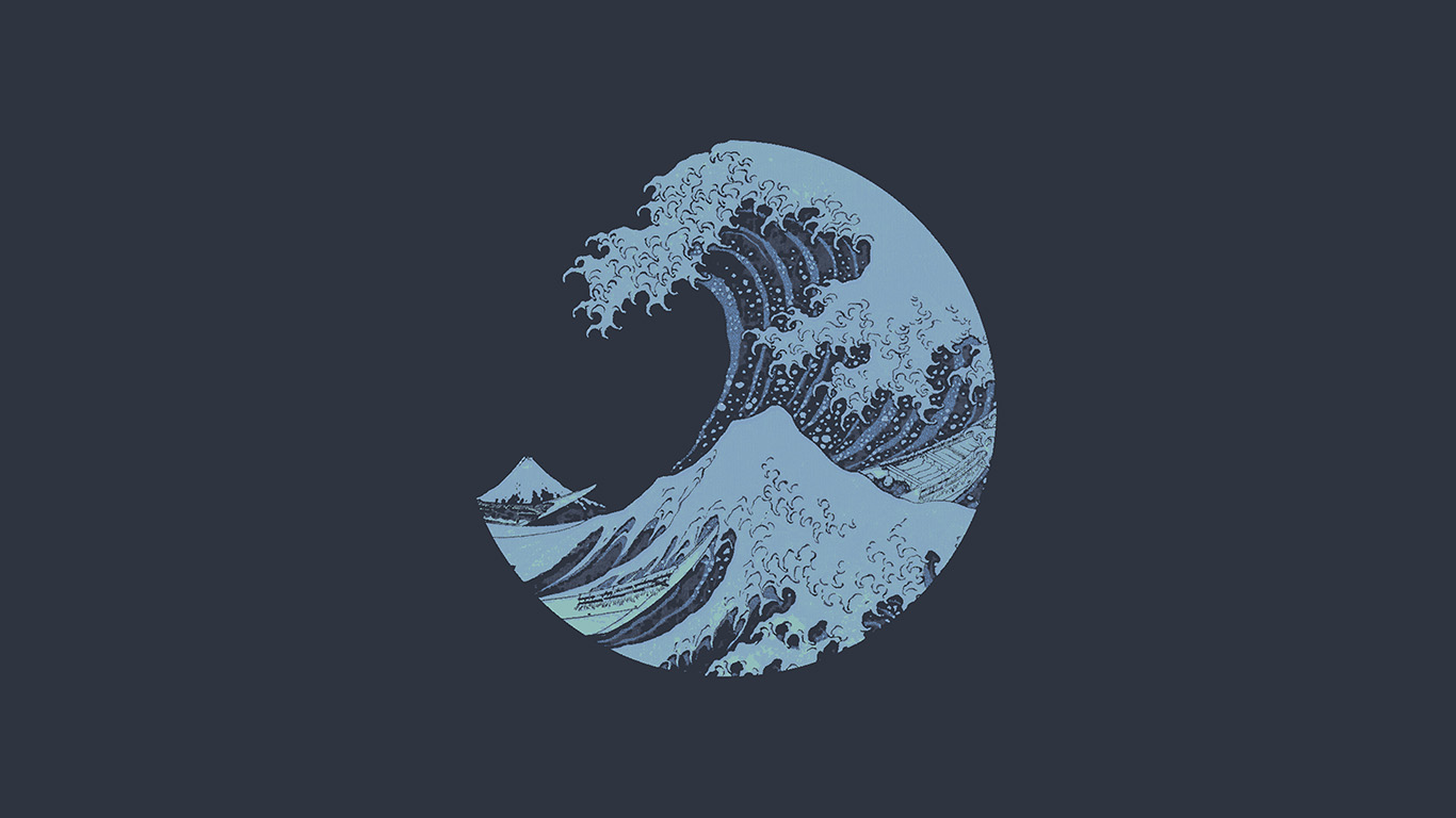 wallpaper for desktop, laptop. art logo wave simple minimal dark