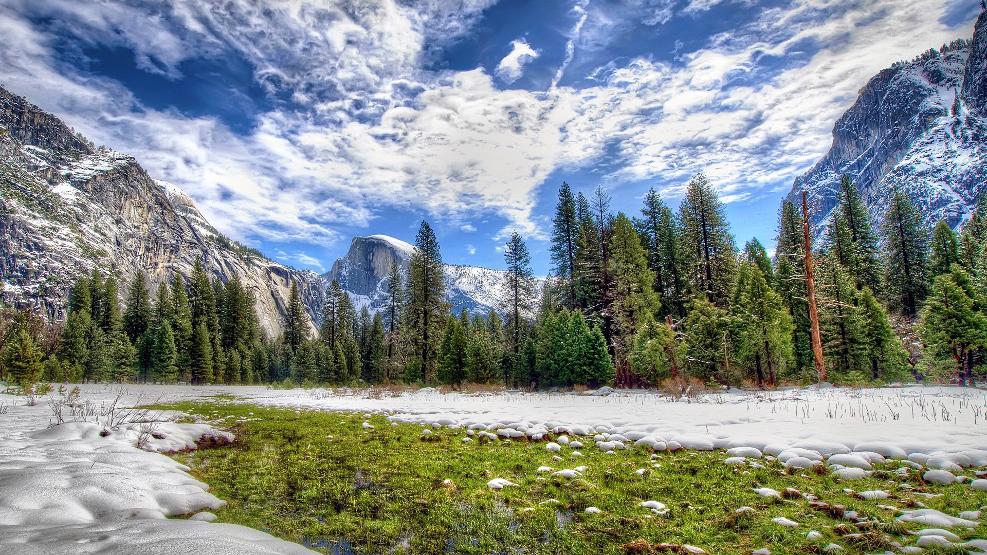 Download wallpaper 1920x1080 yosemite national park, california, sierra nevada, hdr full hd, hdtv, fhd, 1080p HD background