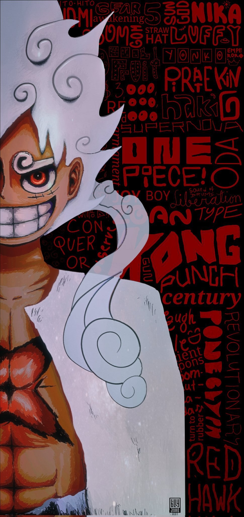 Luffy wallpaper by me as inspired by huevon feliz' fan art