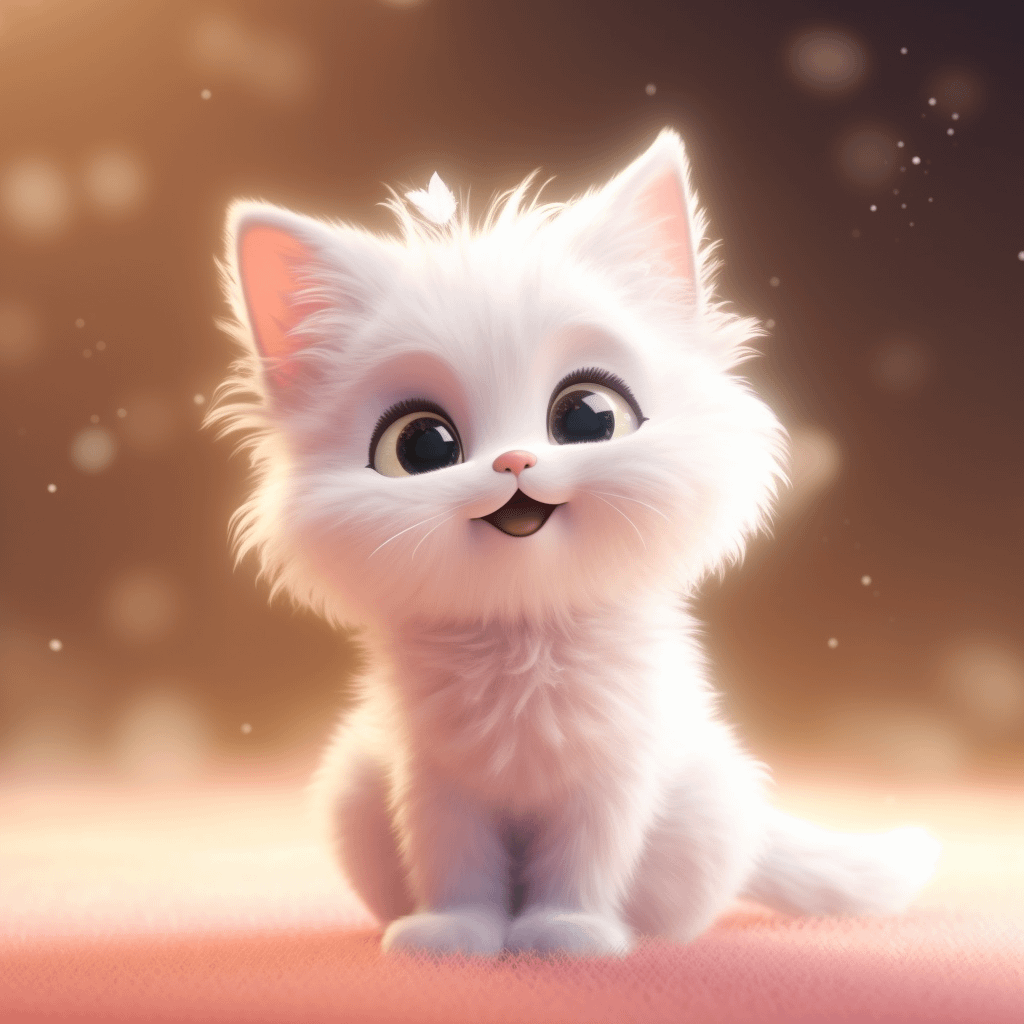 Cute cartoon kitten