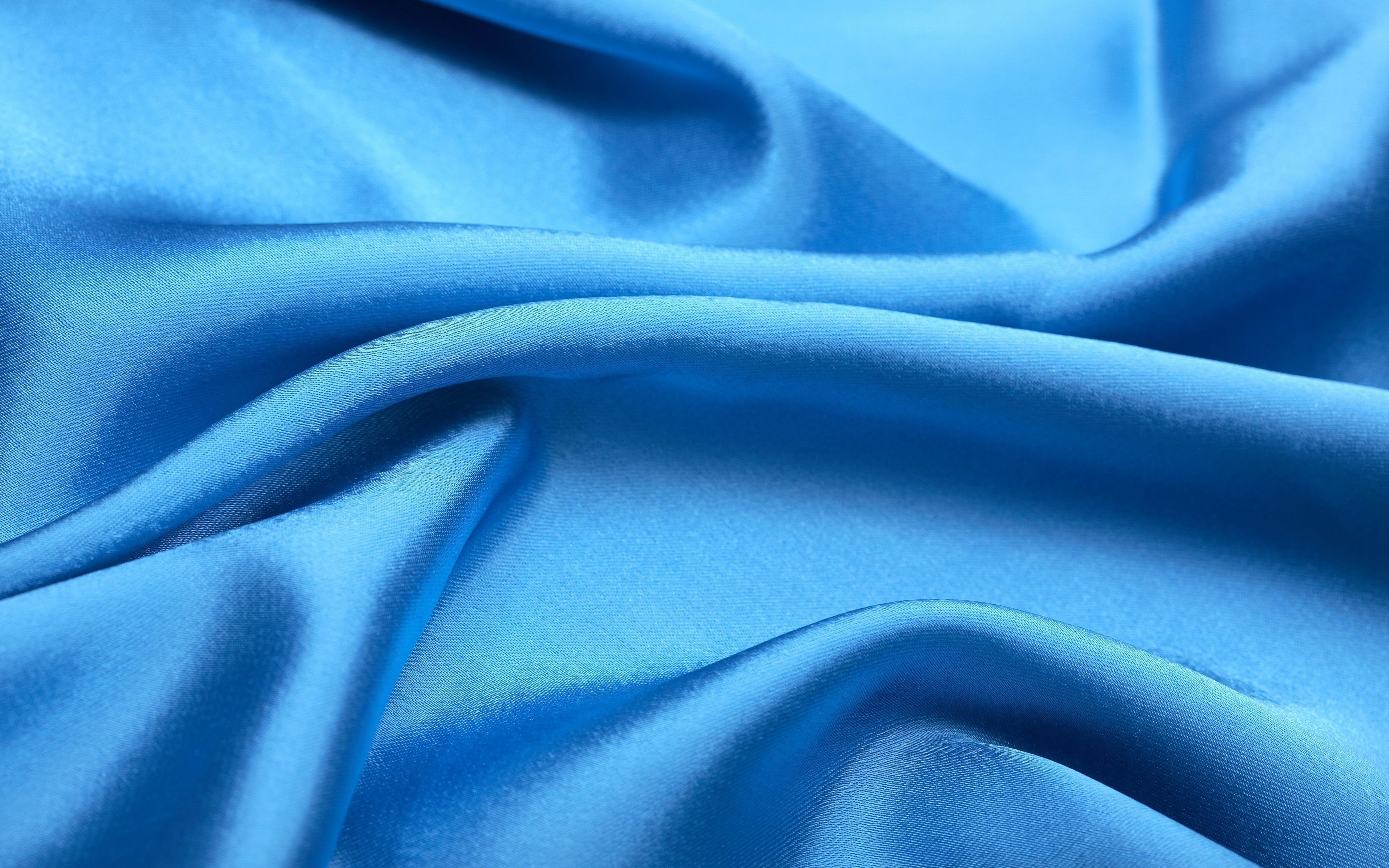 Download wallpaper 4k, blue silk, blue fabric texture, silk, blue background, satin, fabric textures, blue satin, silk textures for desktop with resolution 3840x2400. High Quality HD picture wallpaper