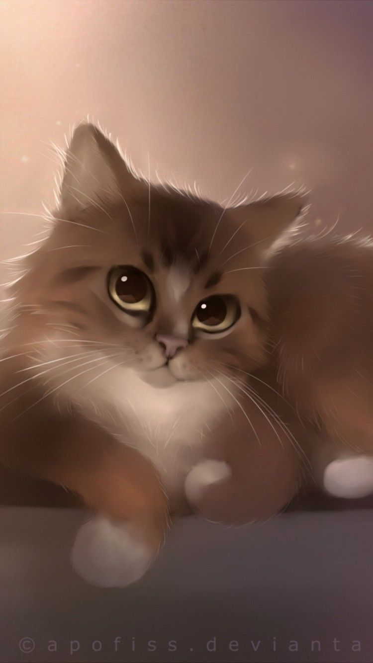 Cute Cartoon Cat Wallpaper