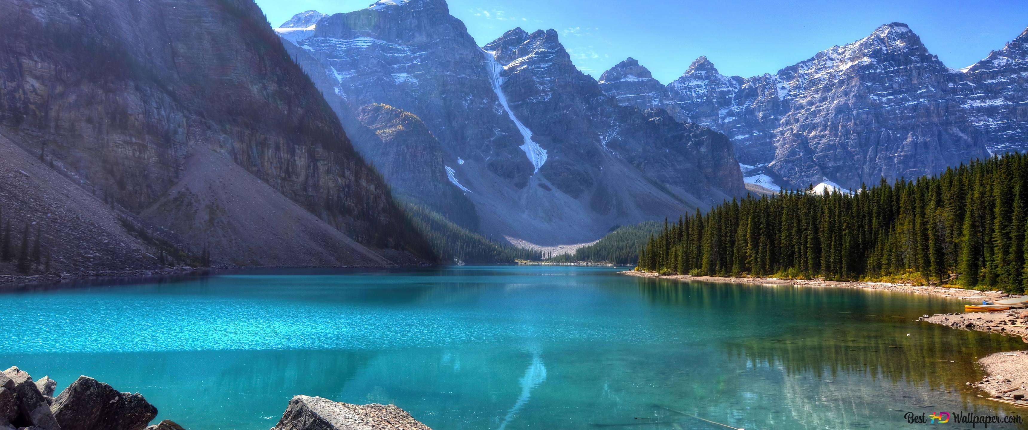 Lake and mountains 4K wallpaper download