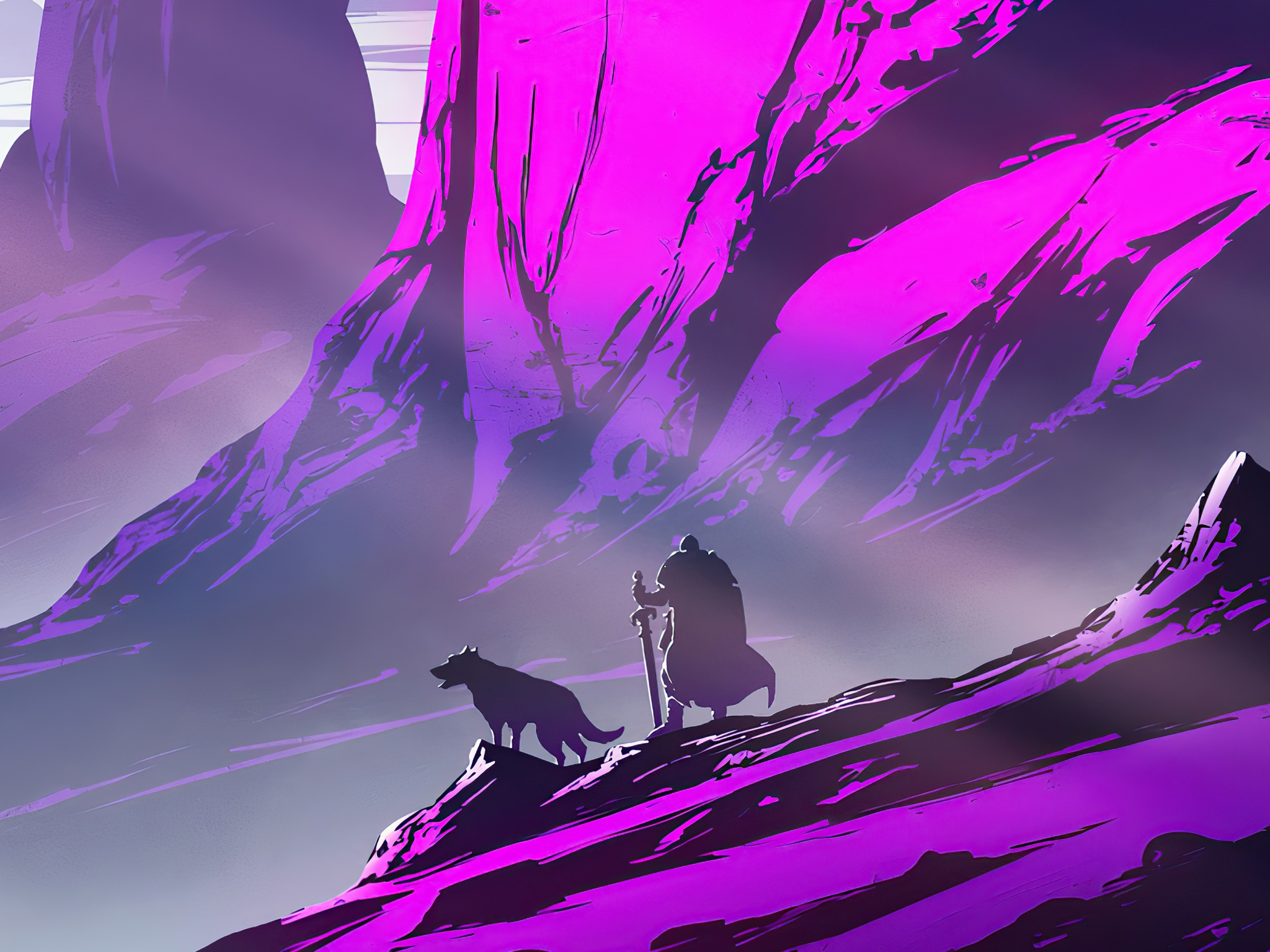 Wallpaper 4k Purple Peaks 4k Wallpaper