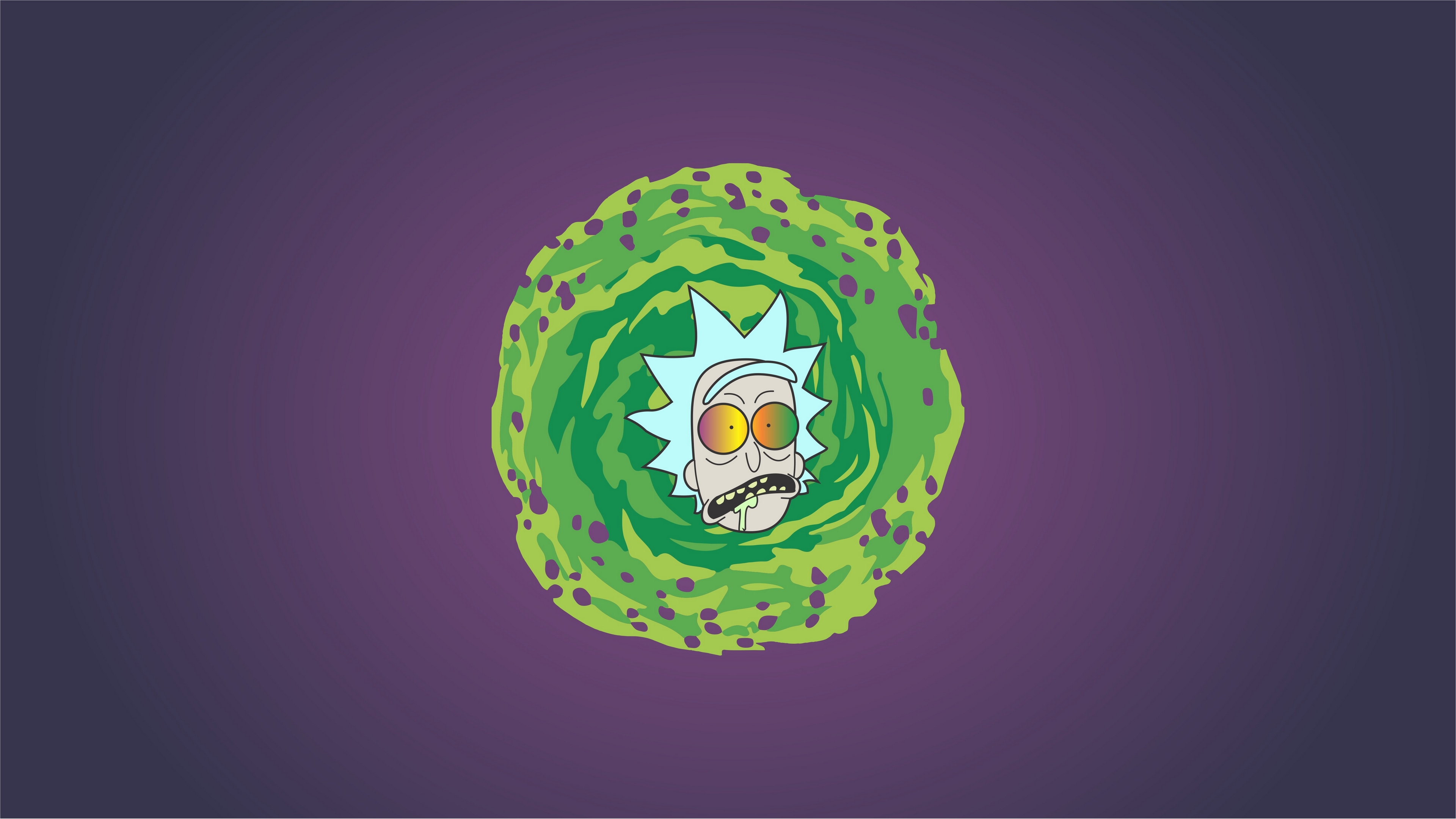 Wallpaper / galaxy, colorful, Rick and Morty, humor, tv series, cartoon, purple background free download