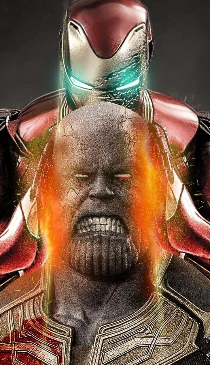 Download Iron Man and Thanos Battle for Power Wallpaper